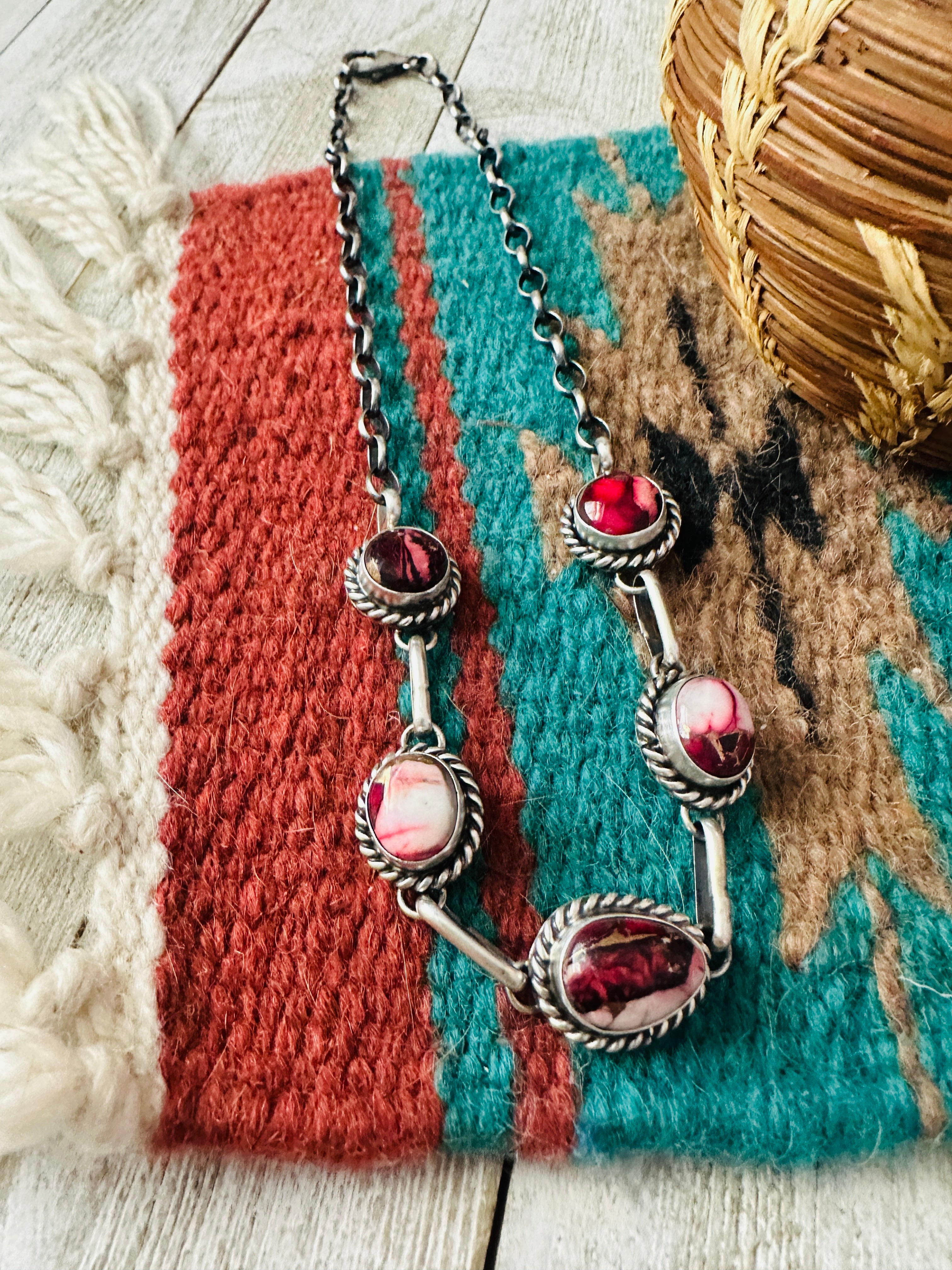 Handcrafted Rose Dahlia & Sterling Silver Necklace