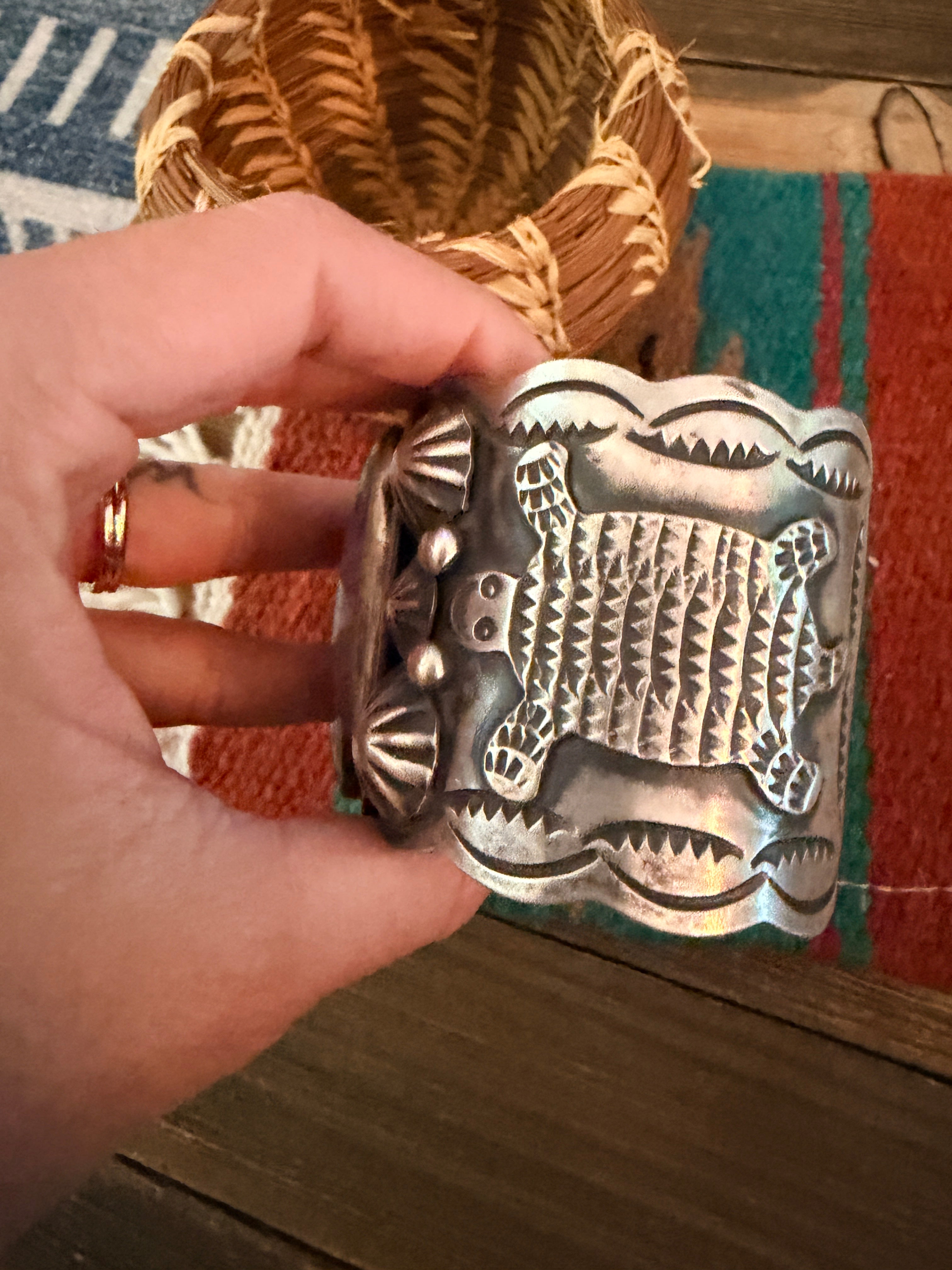 Handcrafted Charoite & Sterling Silver Cuff Bracelet by Chimney Butte