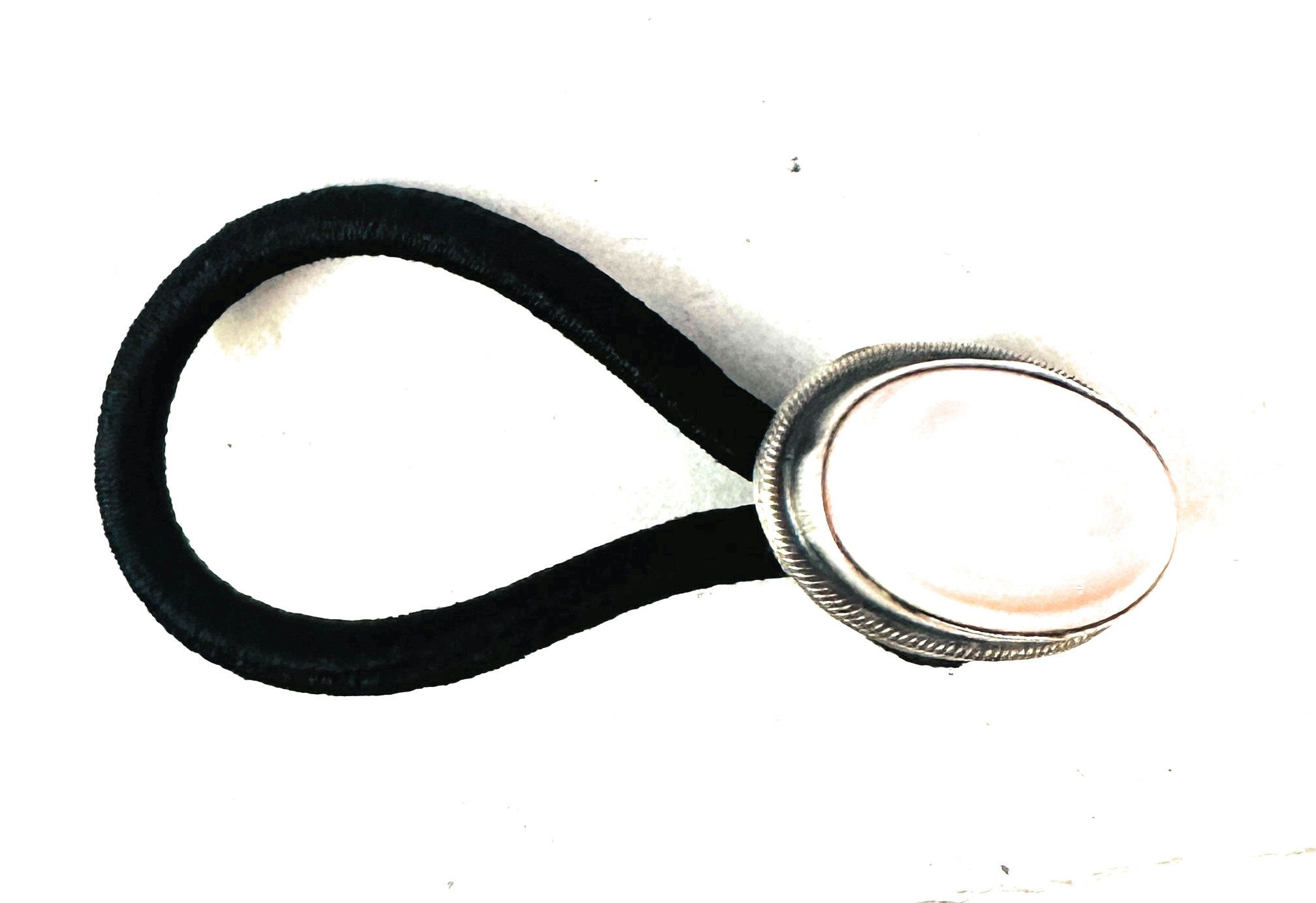 Handcrafted Queen Pink Conch & Sterling Silver Hair Tie