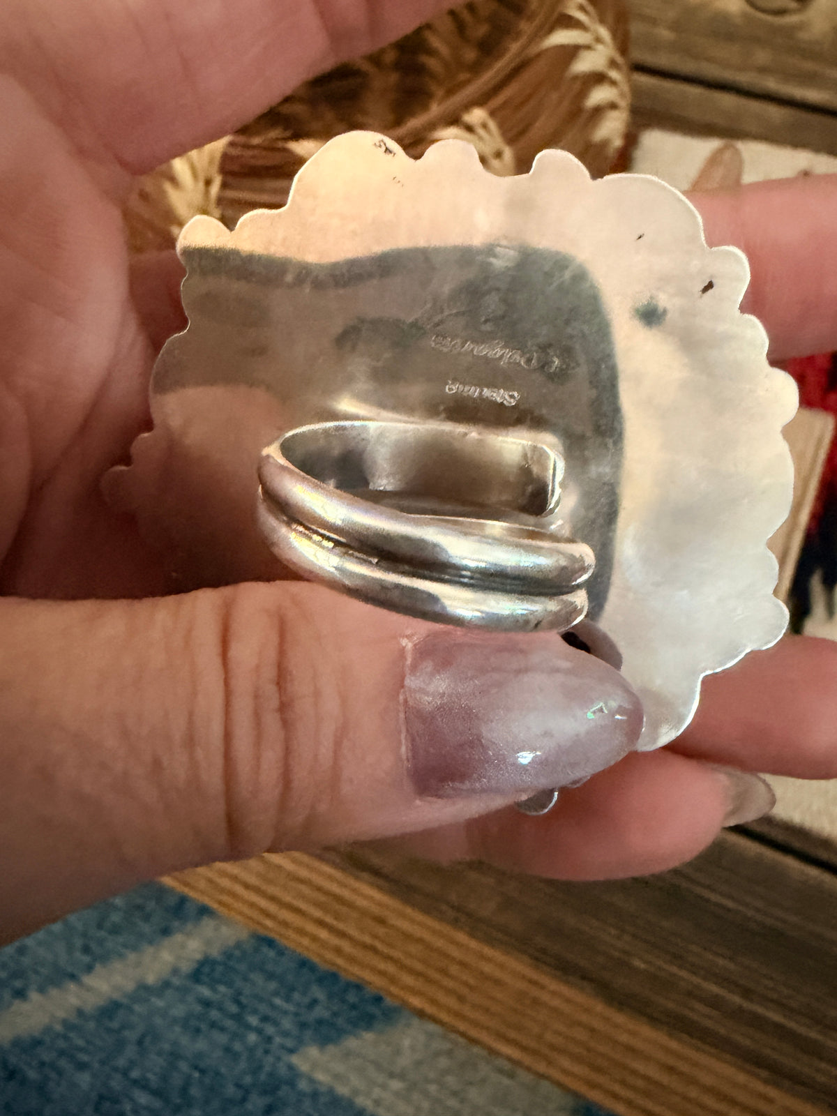Handcrafted Sterling Silver & Multi Stone Spice Adjustable Ring