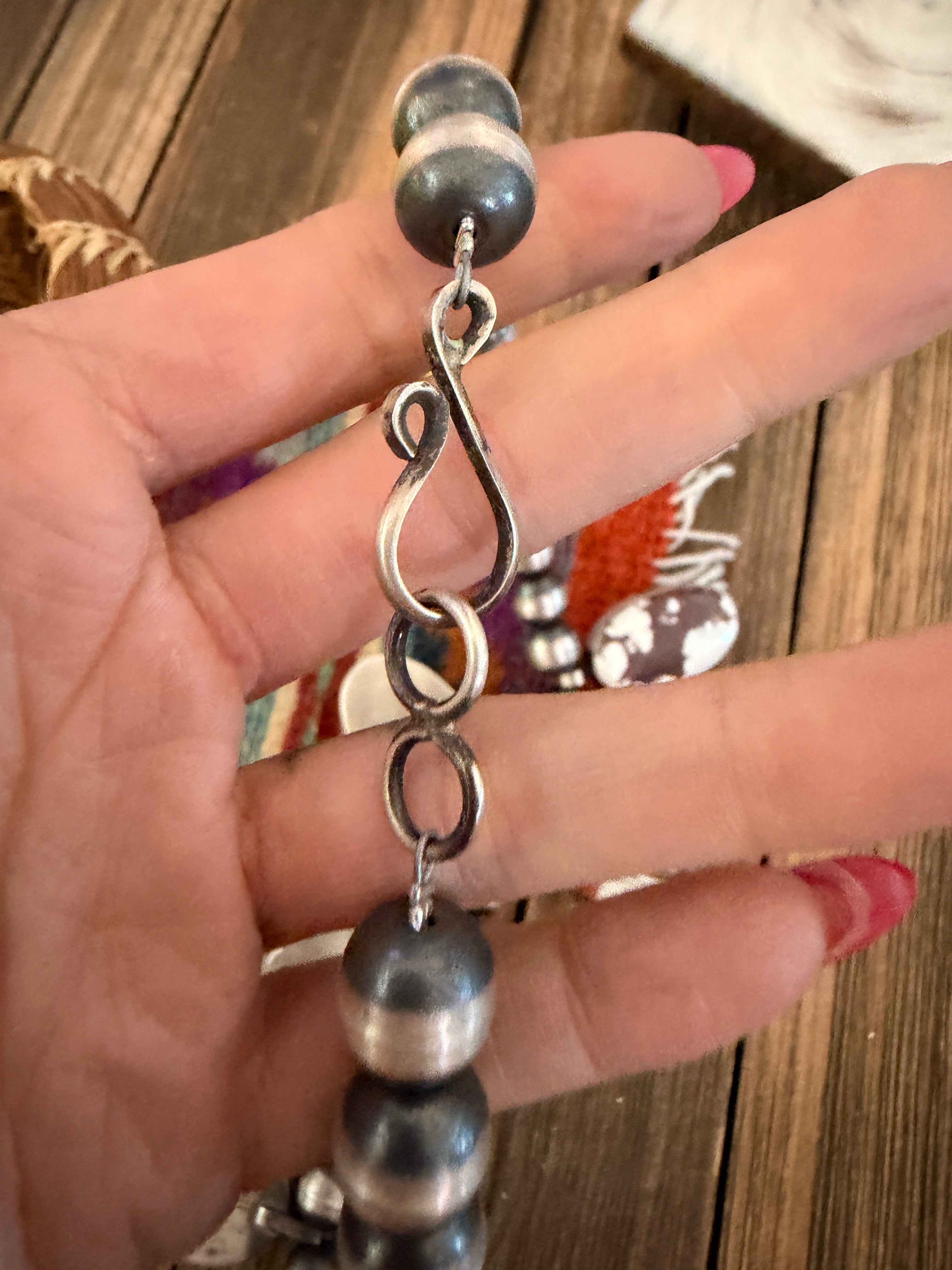 Handcrafted Wild Horse & Sterling Silver Beaded Necklace