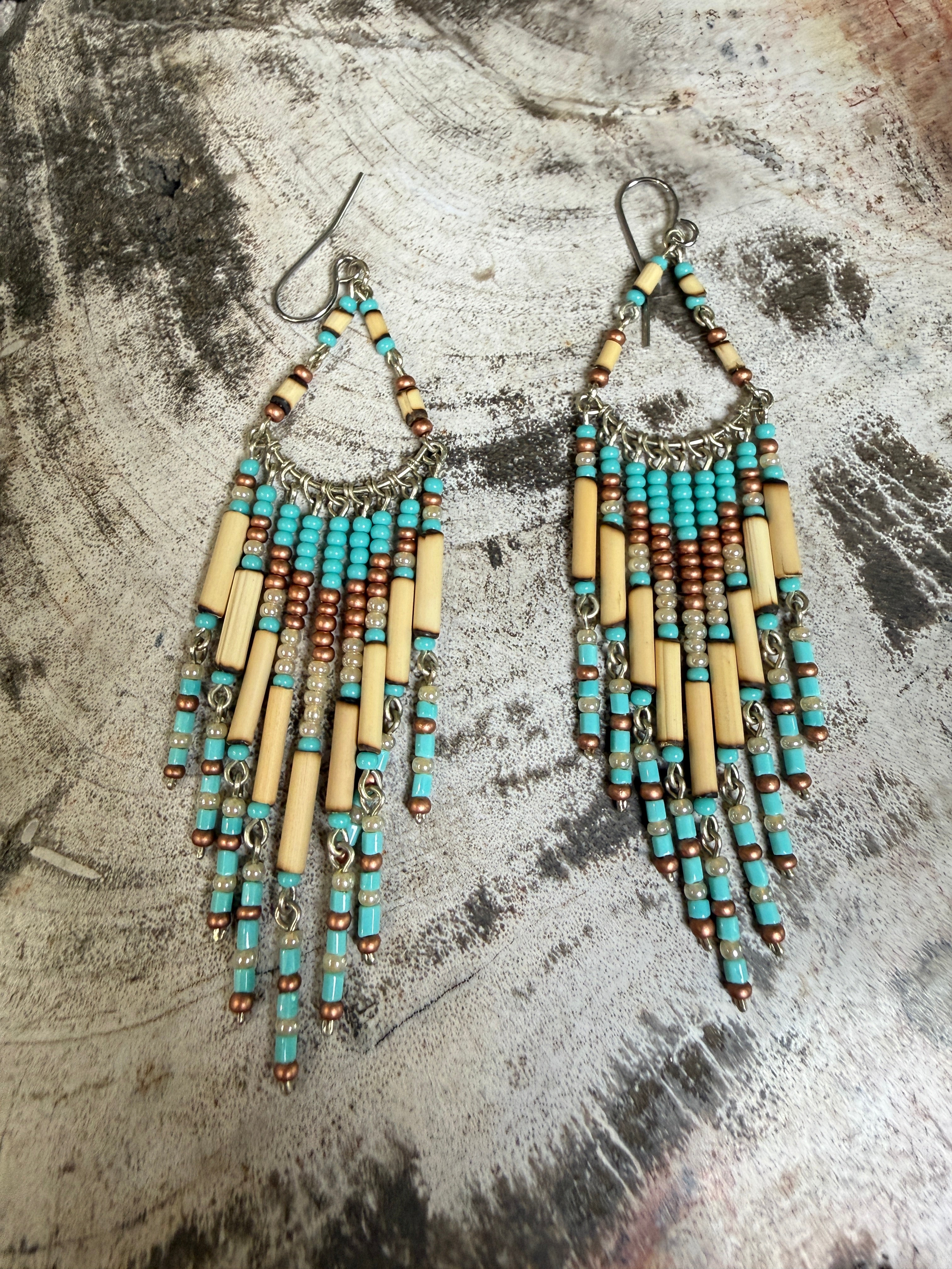 “The Golden Collection” Moonlit Handmade Multi Color Beaded Earrings