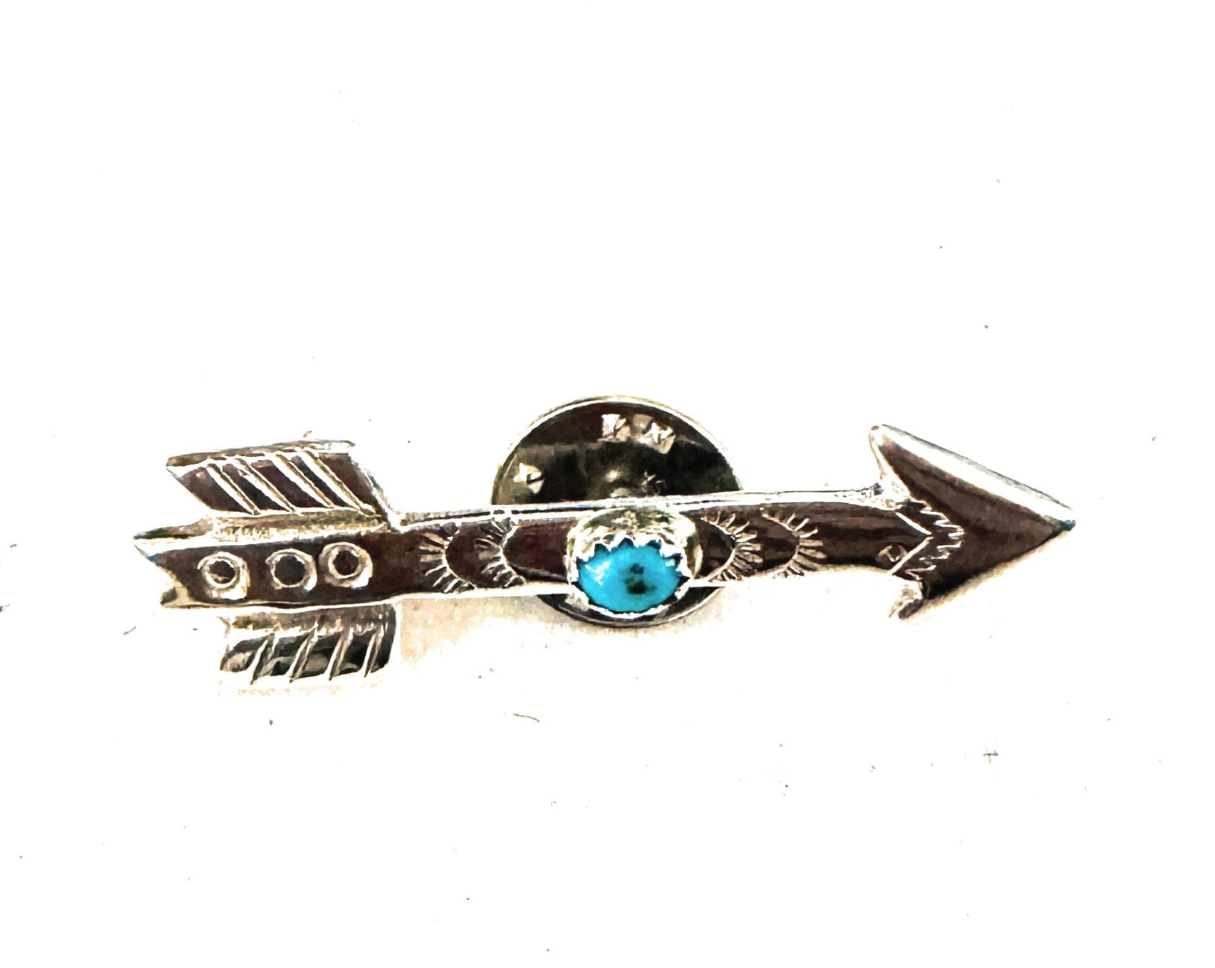 Handcrafted Turquoise & Sterling Silver Arrow Brooch