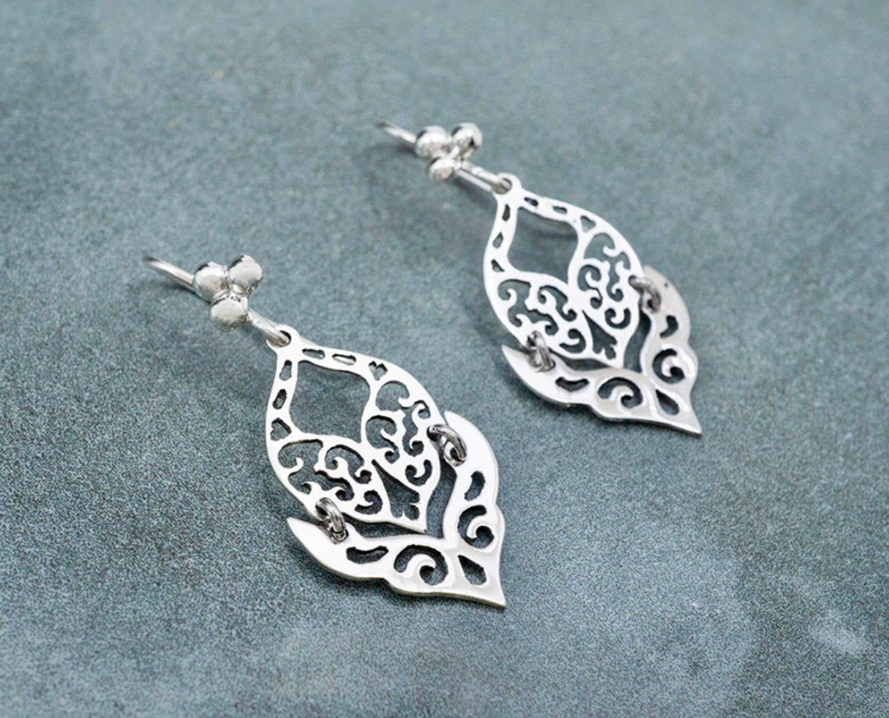 Hinged Filigree Earrings on Hook