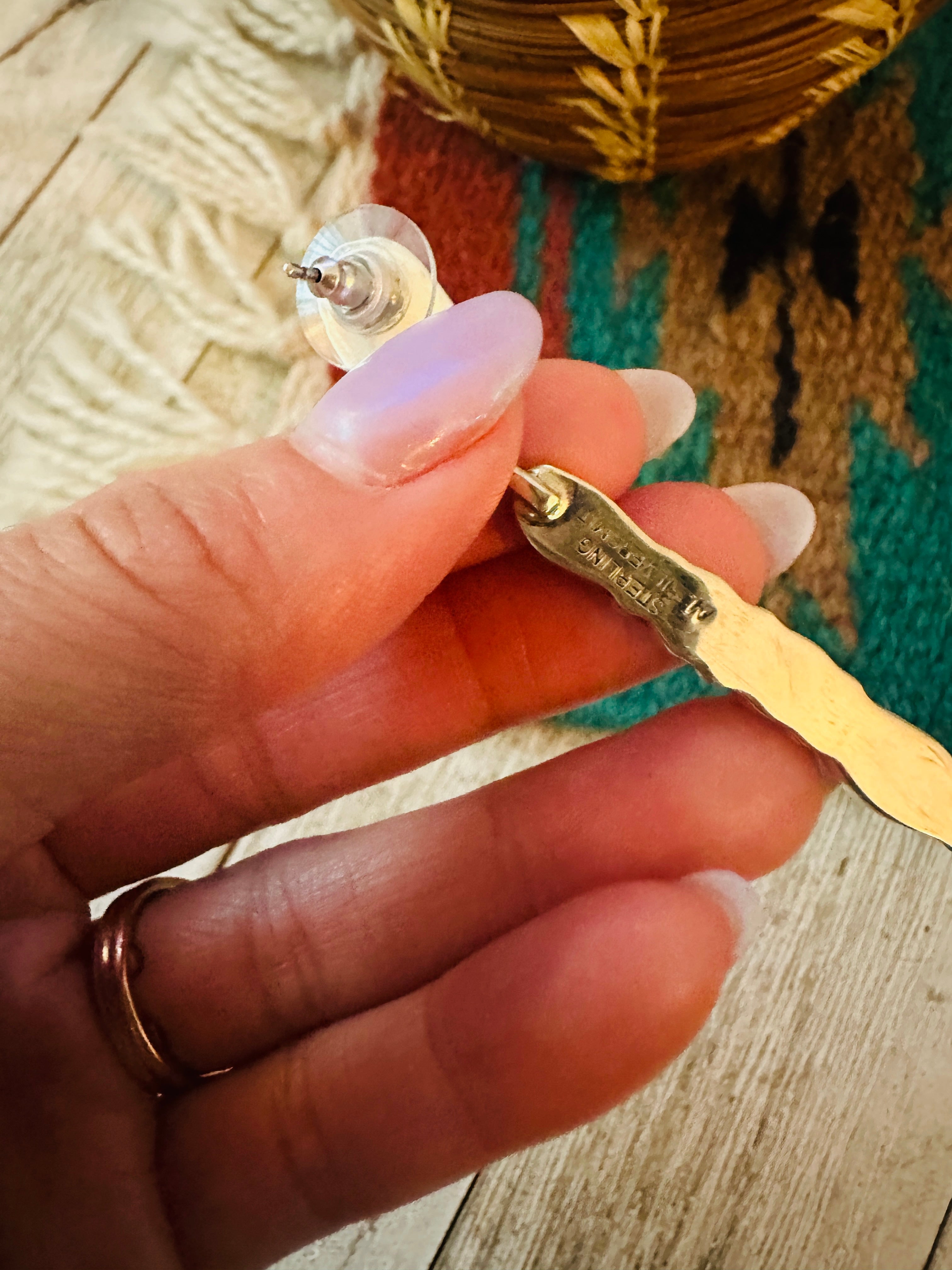 Handcrafted Sterling Silver & Turquoise Dangle Earrings