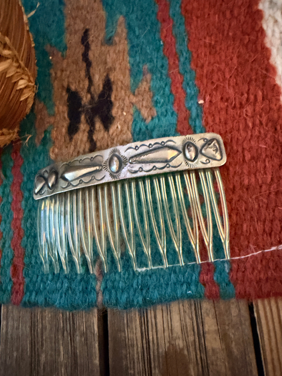 Old Pawn Handcrafted Sterling Silver Hair Comb Barrette