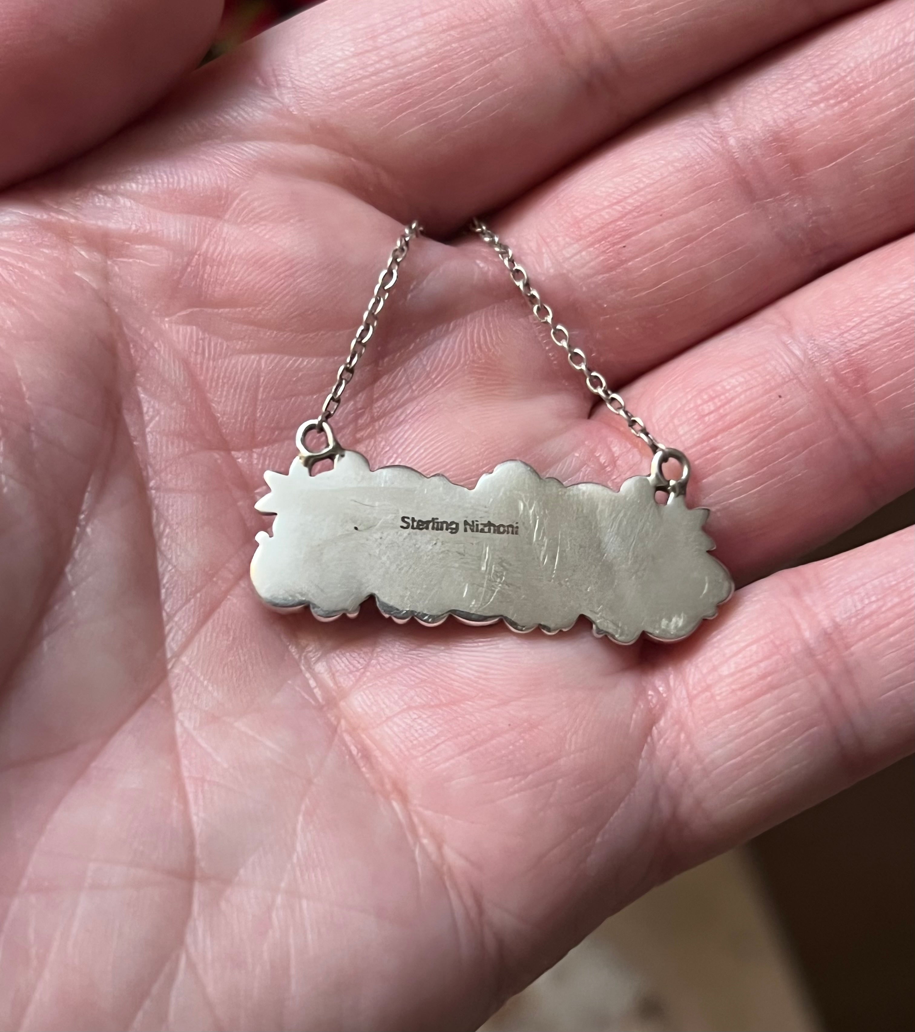 4TH OF JULY COLLECTION Handmade Coral, Pearl, Lapis & Sterling Silver Flower Bar Necklace