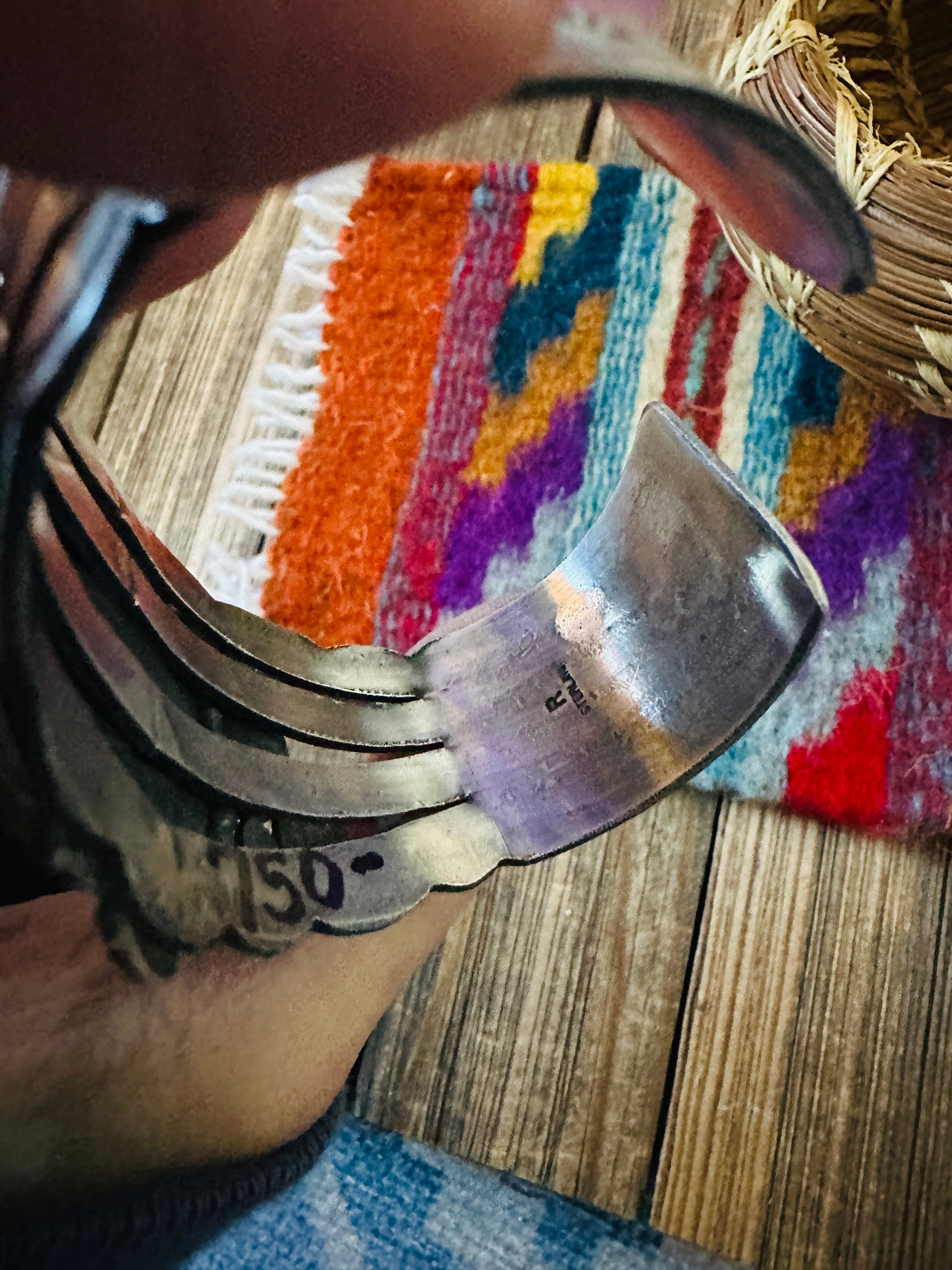 Handcrafted Egyptian Turquoise & Sterling Silver Cuff Bracelet by Randall Endito