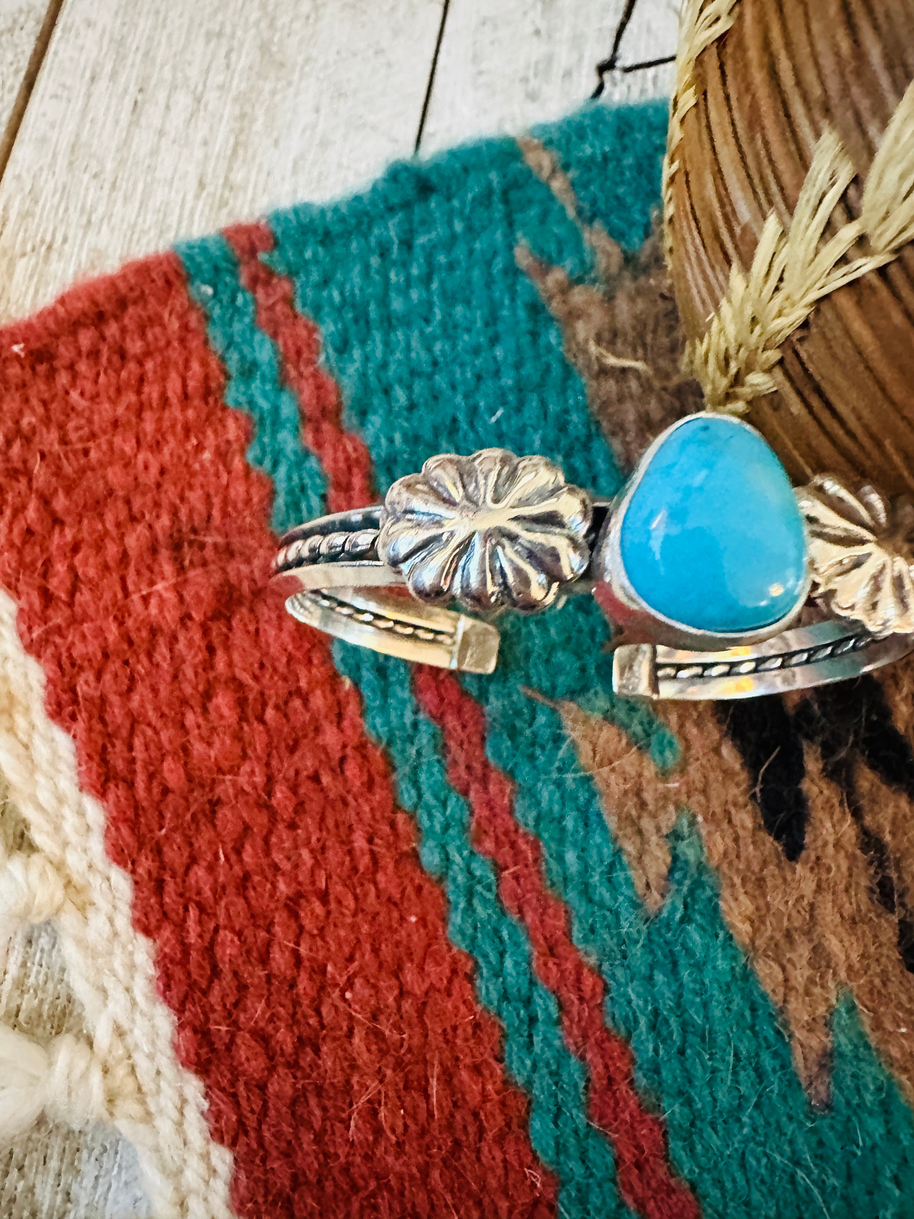 Handcrafted Sterling Silver & Turquoise Cuff Bracelet