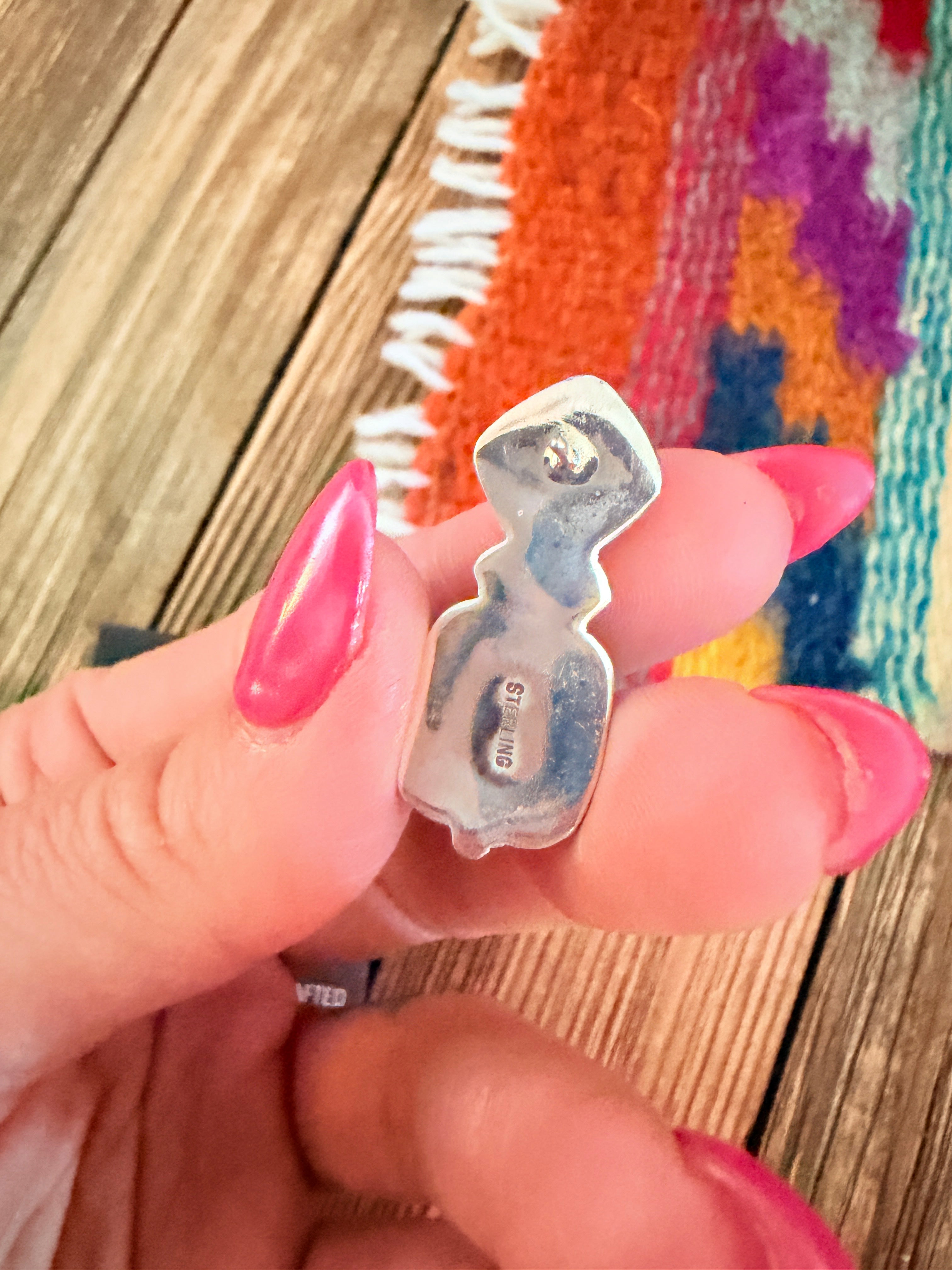 Handcrafted Lapis, Coral & Sterling Silver Dangle Earrings