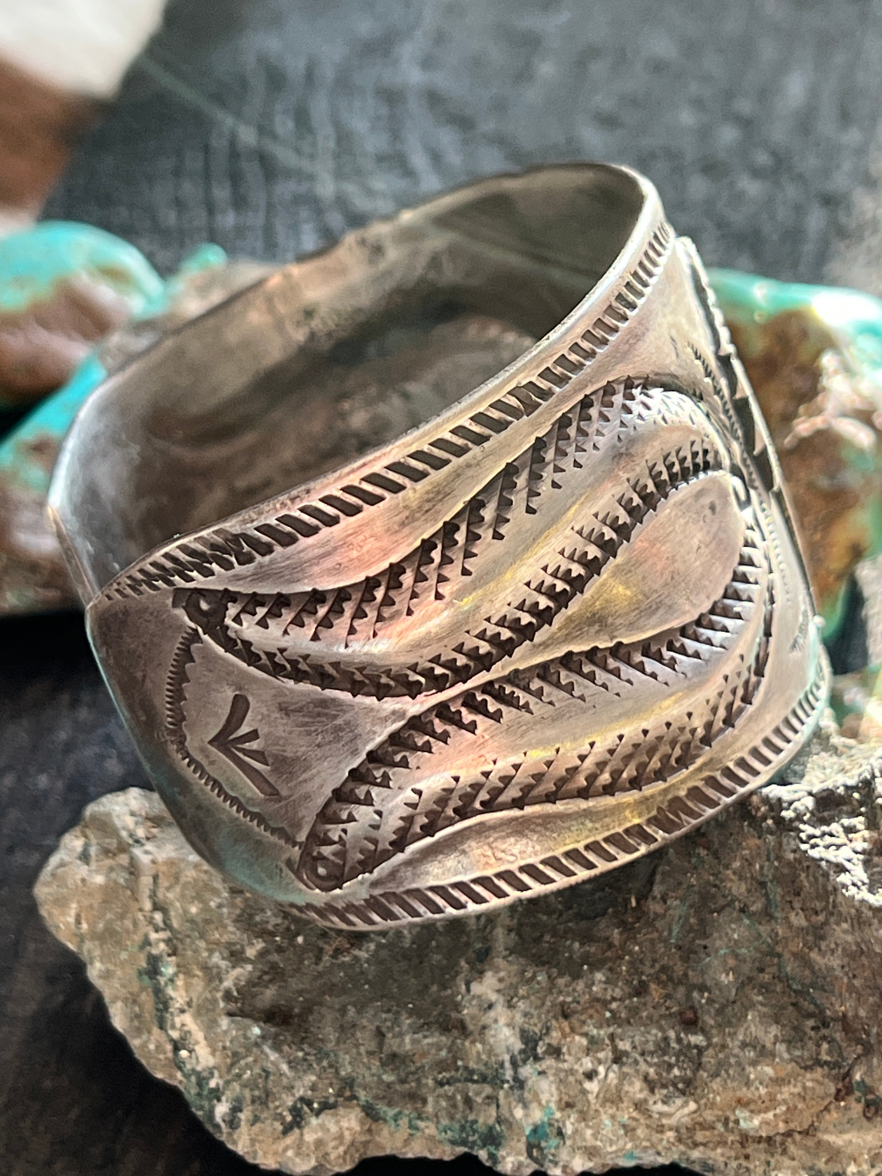 Handcrafted & Hand Forged Old Pawn Sterling Silver Ingot Cuff Bracelet by Santa Fe Artist, Buffalo: The Equine
