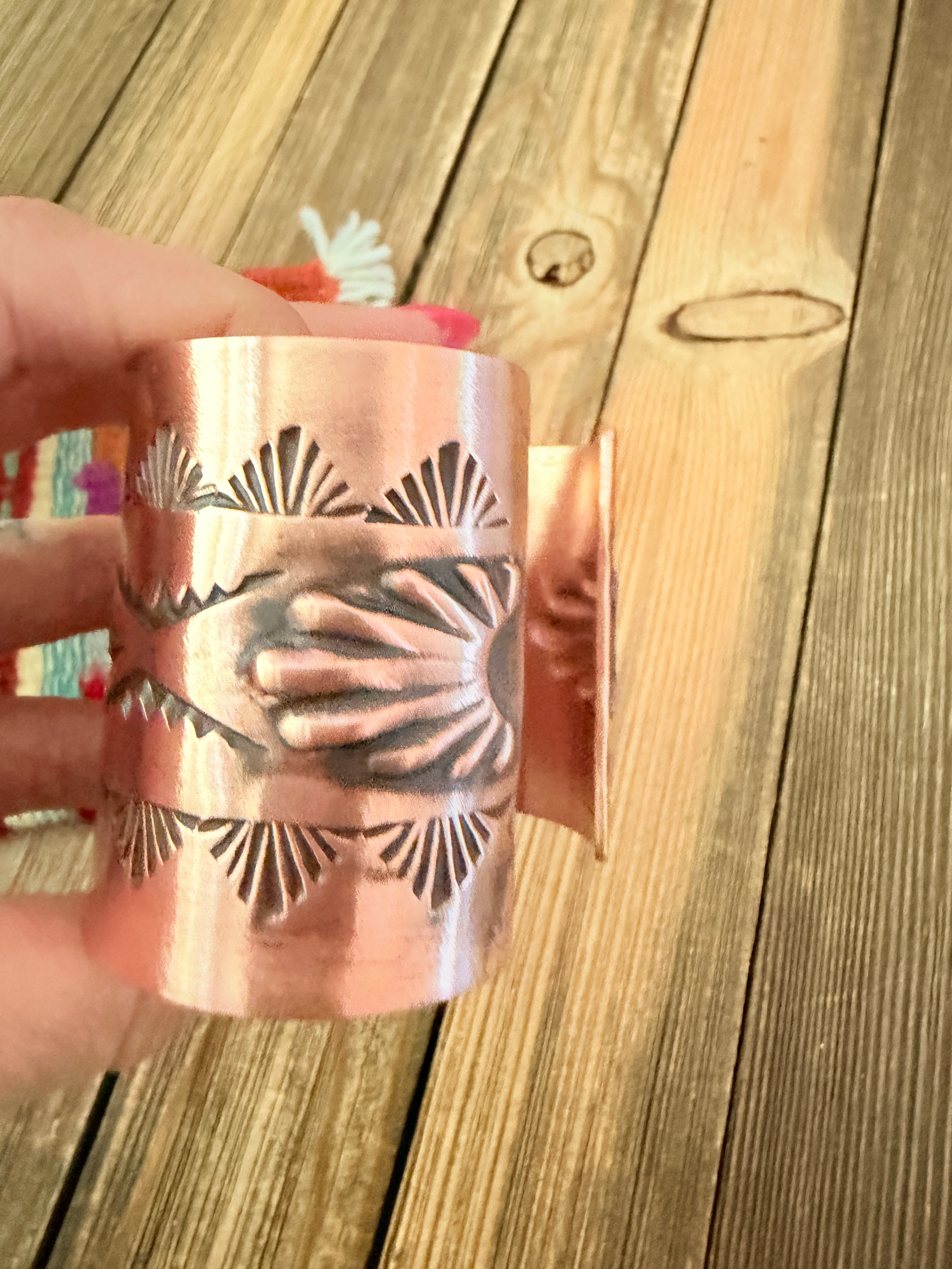 Handcrafted Copper Cuff Bracelet by Elvira Bill