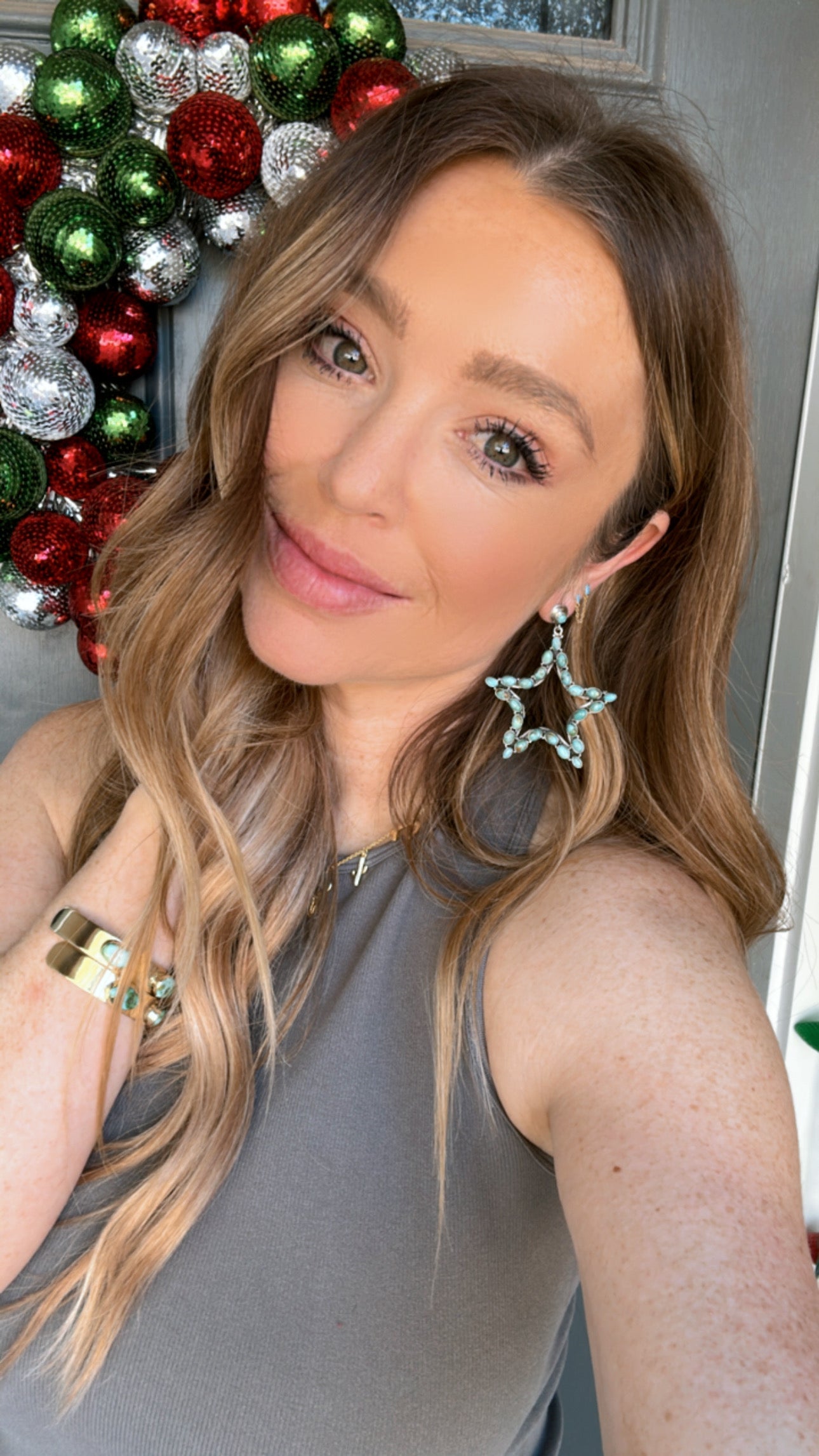 STARLIGHT Handmade Turquoise & Sterling Silver Star Dangle Earrings