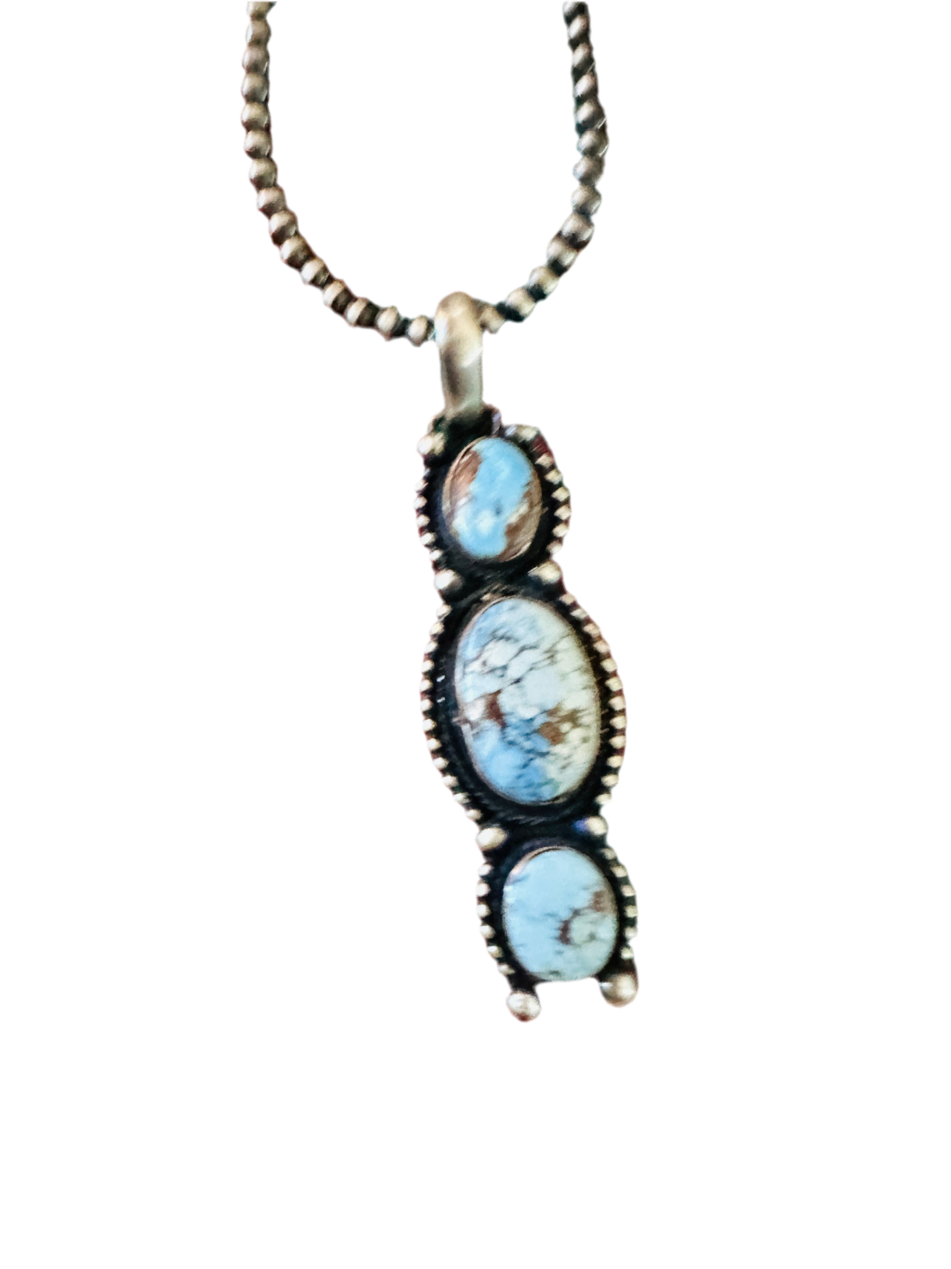 Handcrafted Golden Hills Turquoise & Sterling Silver Pendant