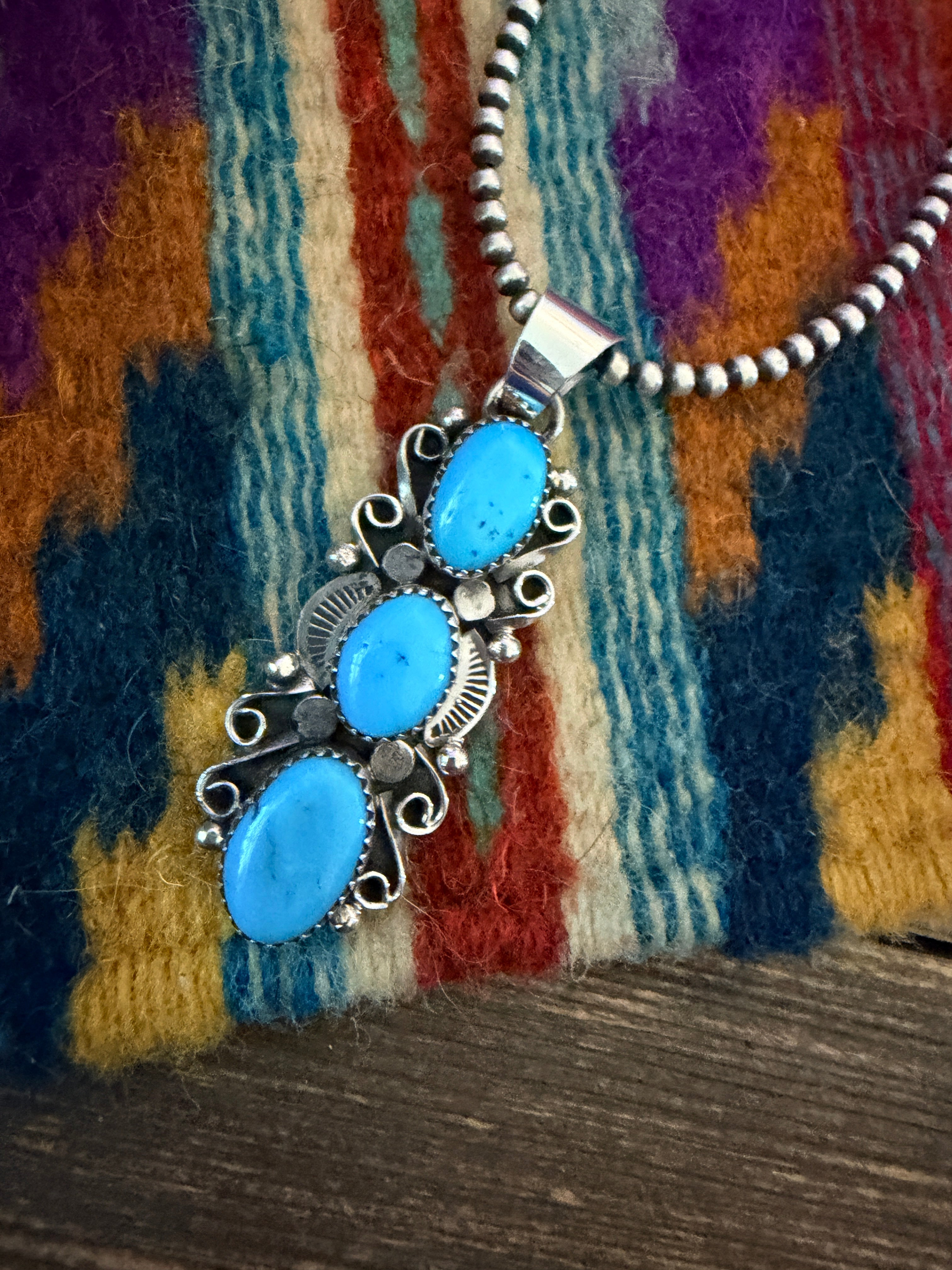 Handcrafted Turquoise and Sterling Silver Pendant