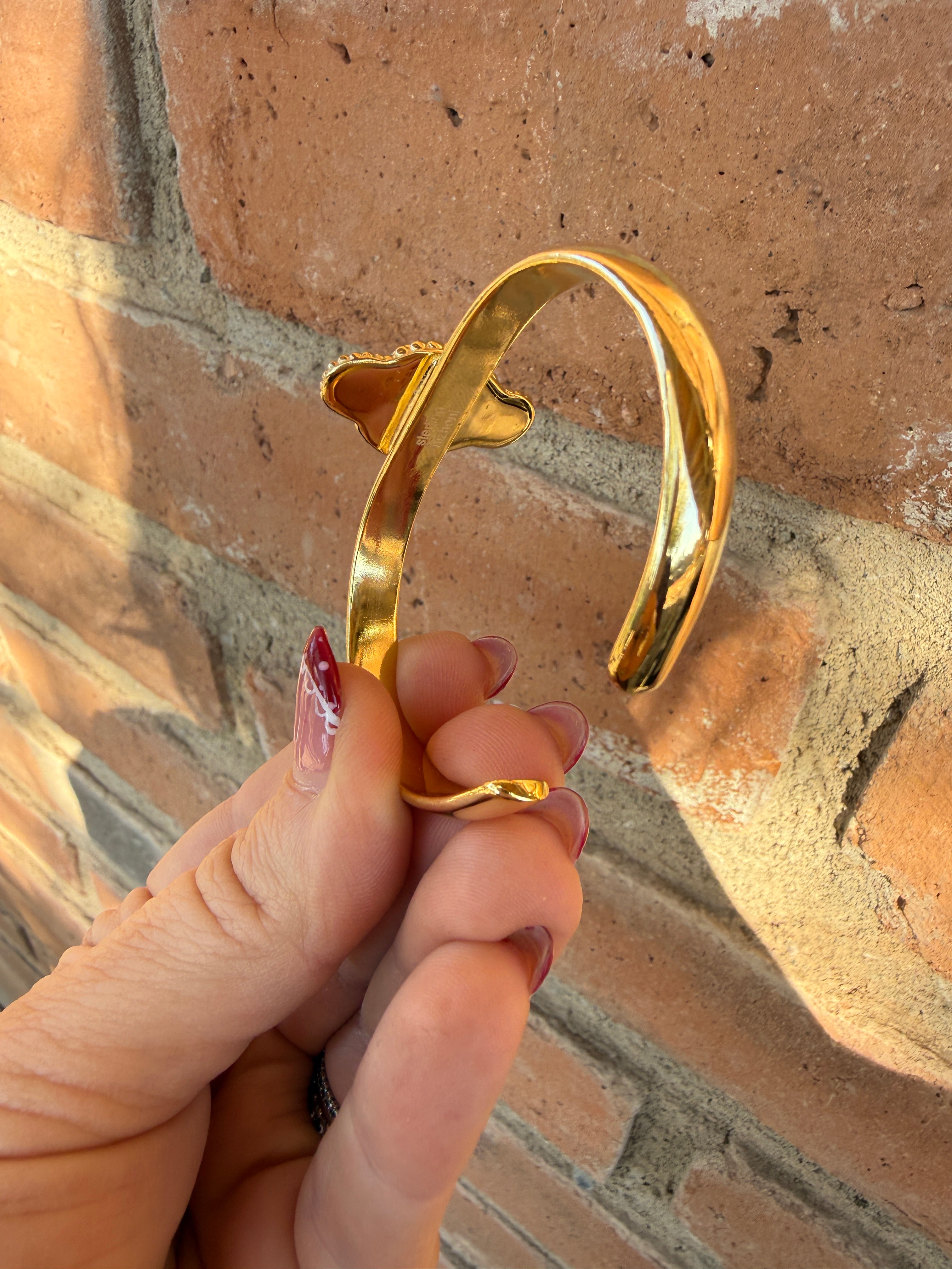 “The Golden Collection” Handmade Gold Plated Sterling Silver Natural Sonoran Mountain Turquoise Bracelet style 5