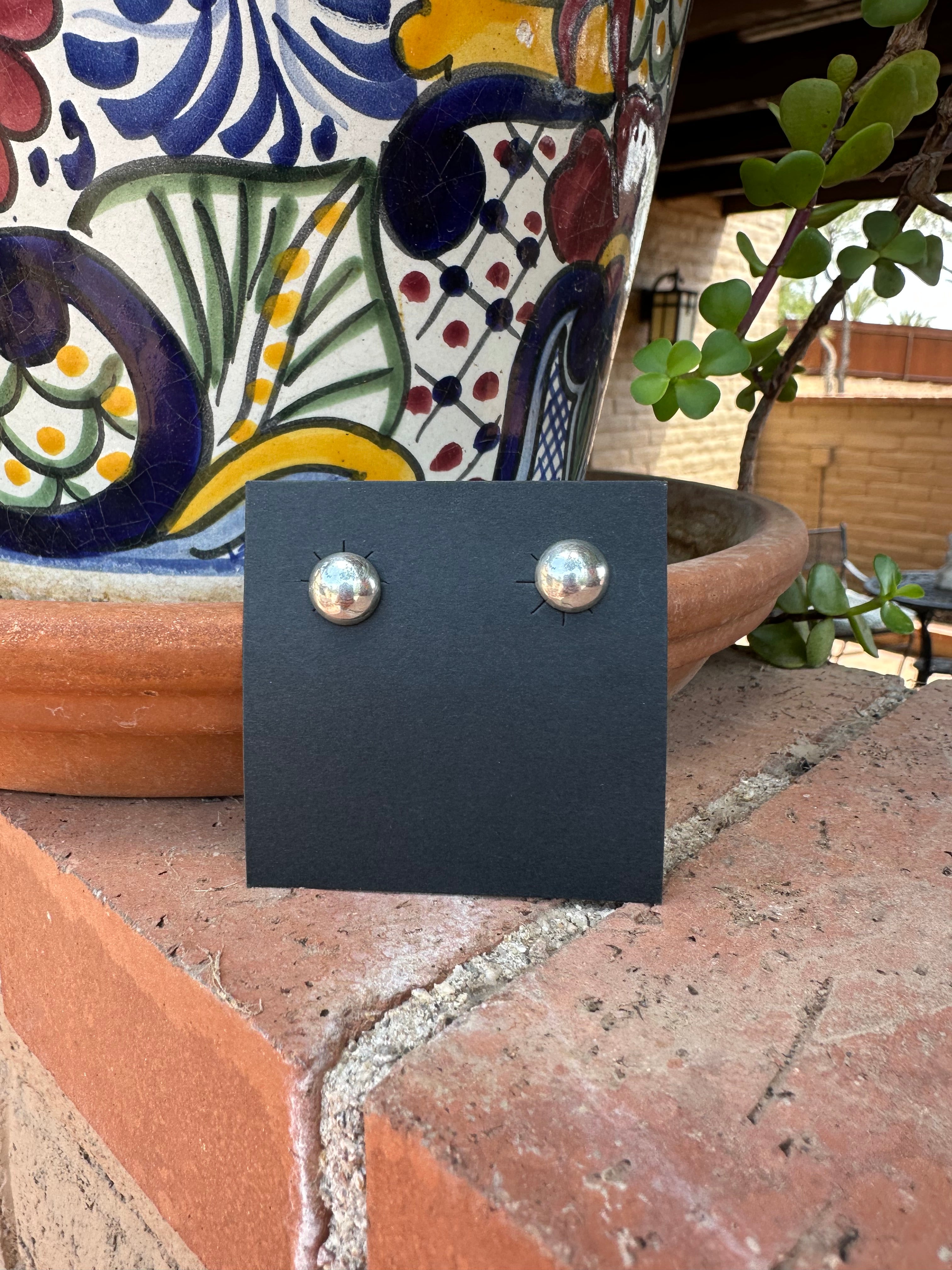 Handcrafted Sterling Silver Ball Stud Earrings 6mm