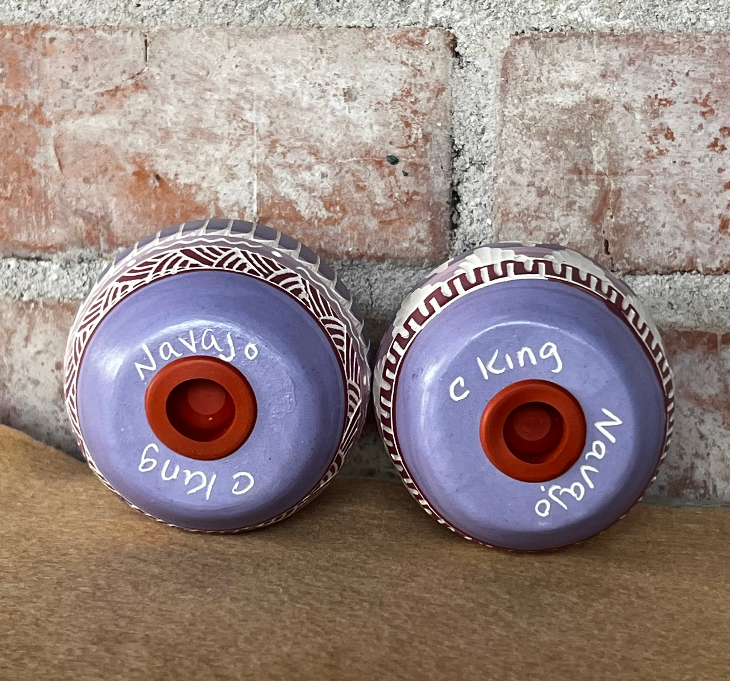 Handcrafted Purple Salt & Pepper Shakers “Cassandra King”