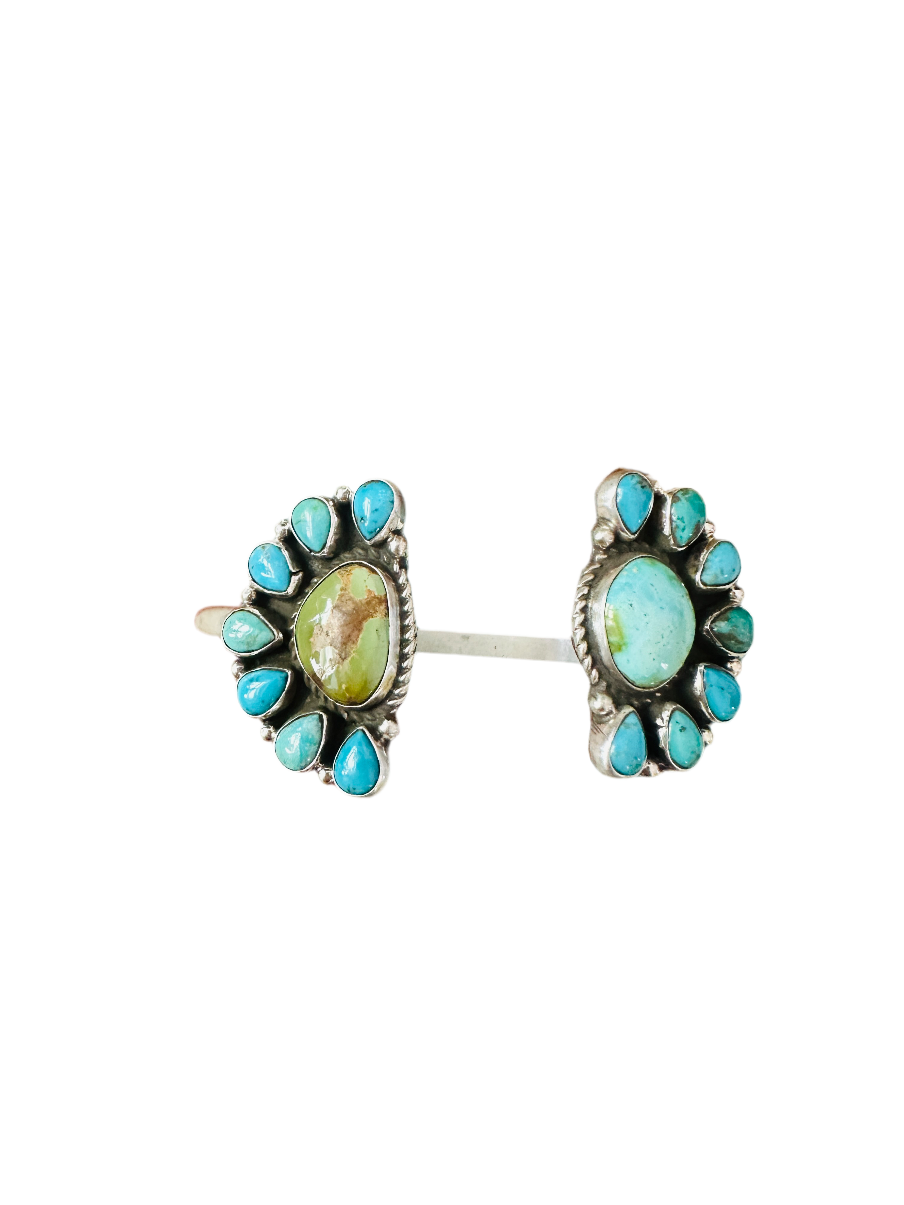 Handcrafted Turquoise & Sterling Silver Floating Cuff Bracelet /