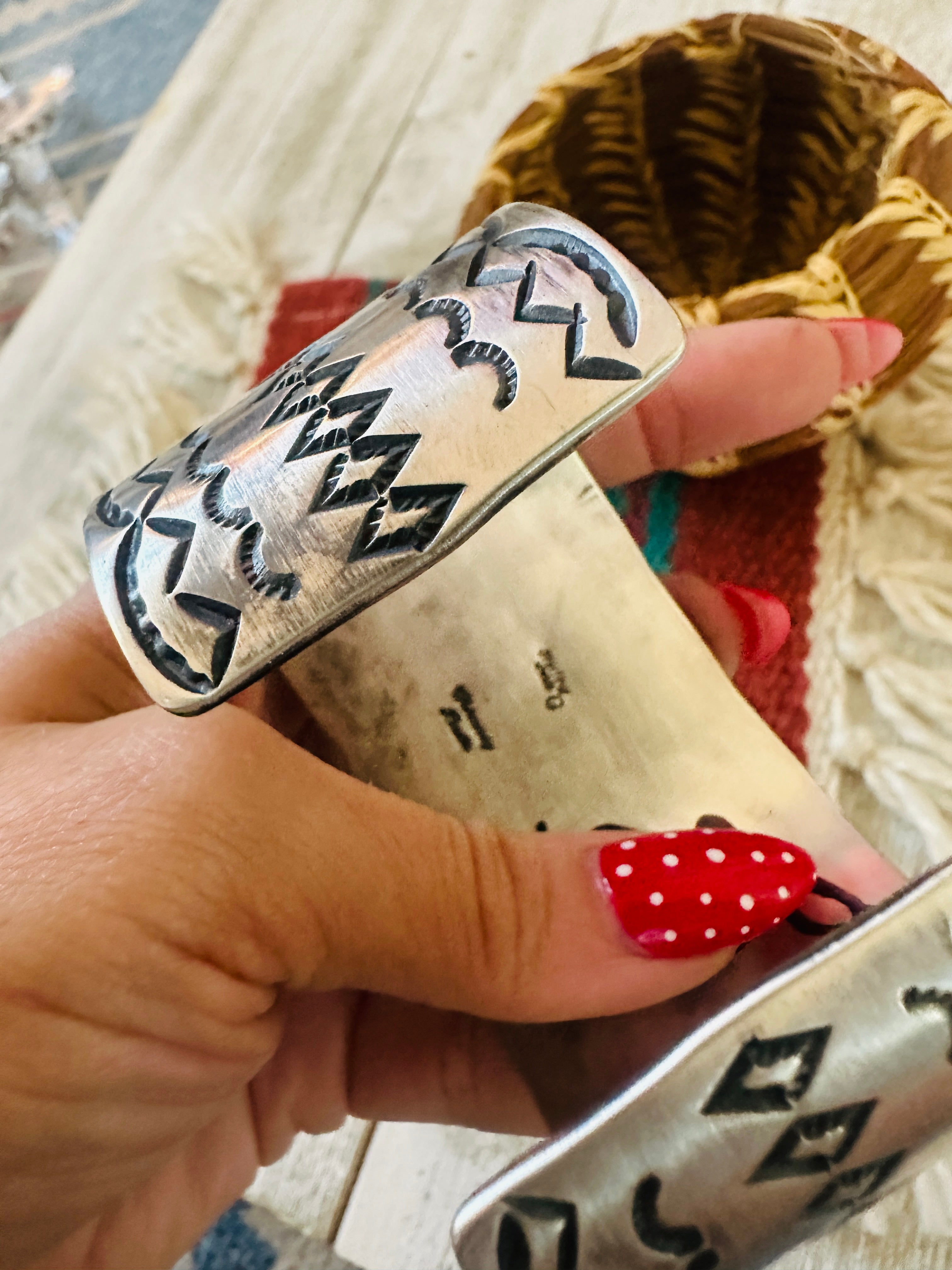 Handcrafted Sterling Silver & Golden Hills Turquoise Cuff Bracelet by Chimney Butte /