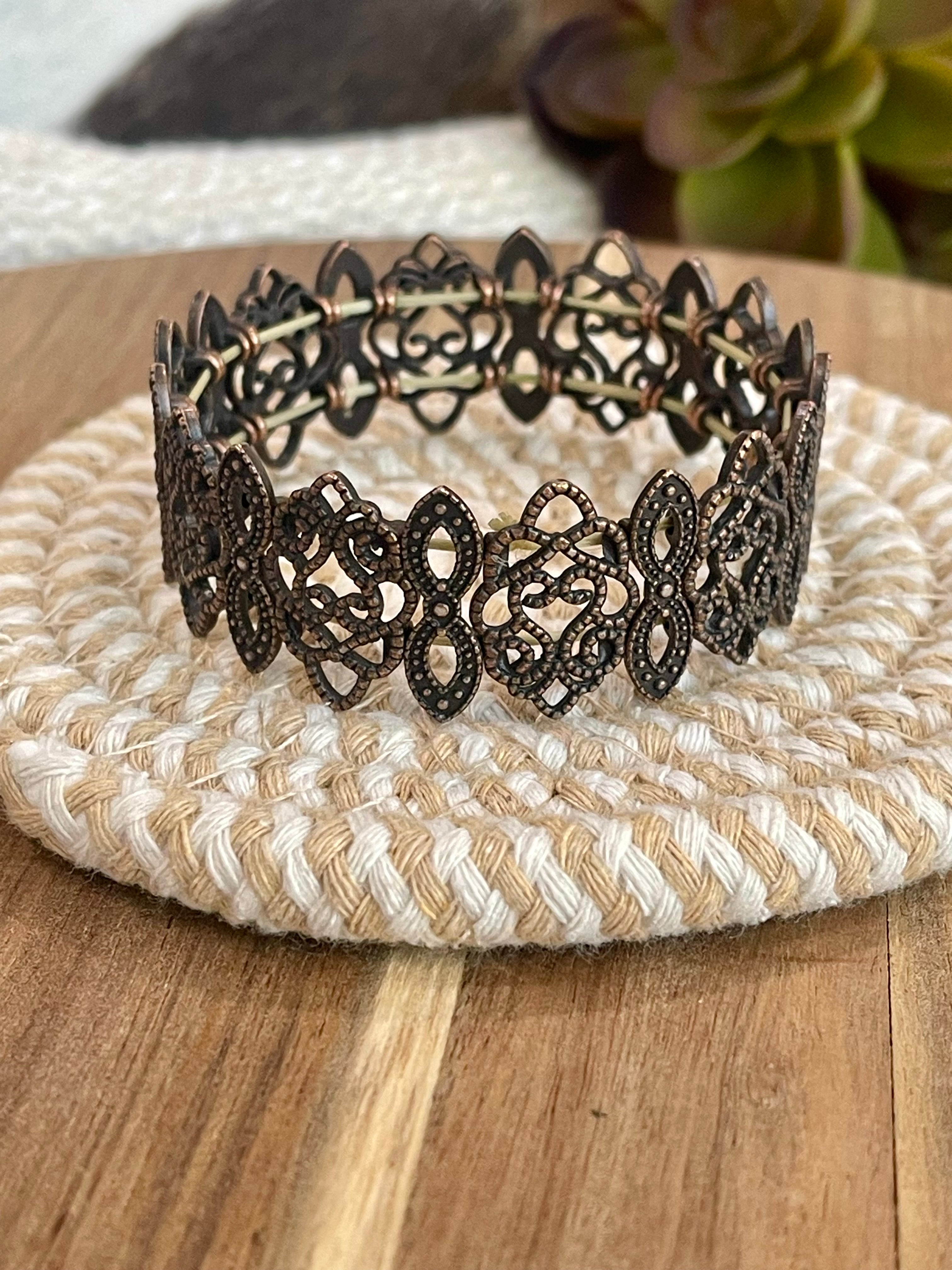 Vintage Handmade Copper Stretch Bracelet