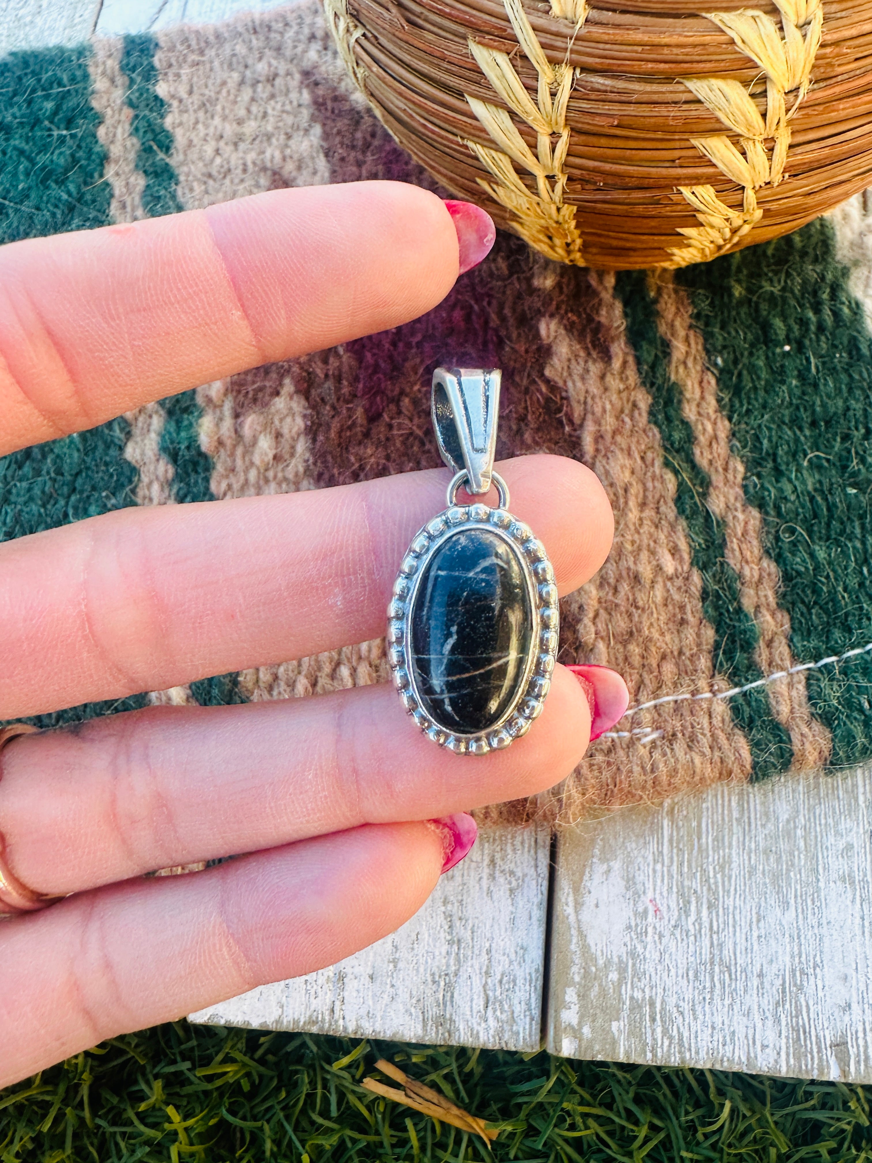 Handcrafted Sterling Silver & White Buffalo Pendant