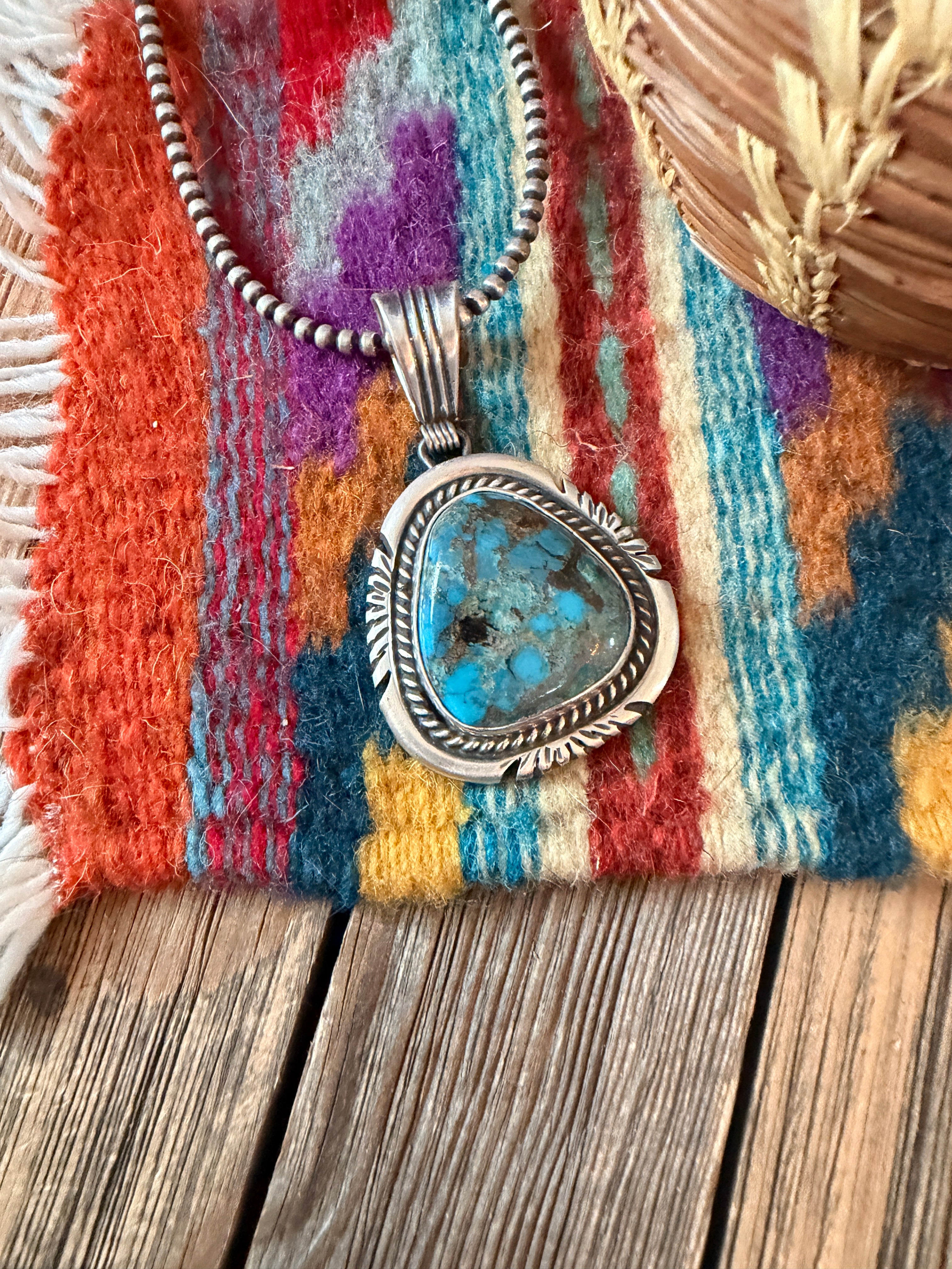 Handcrafted Sterling Silver & Turquoise Pendant by Jon McCray