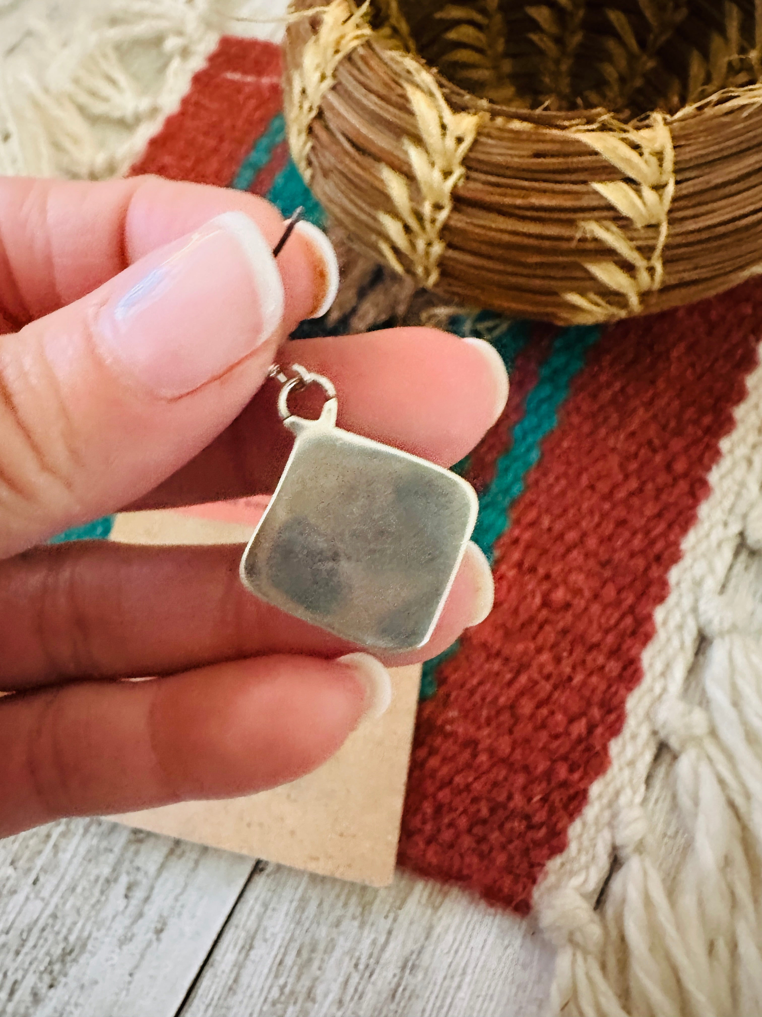 Navajo Turquoise & Sterling Silver Dangle Earrings