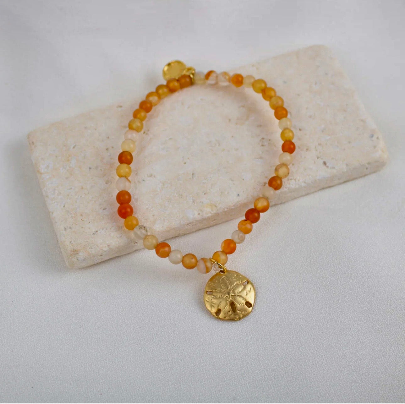 Blessings of the Sea Sand Dollar Bracelet- 18k Gold