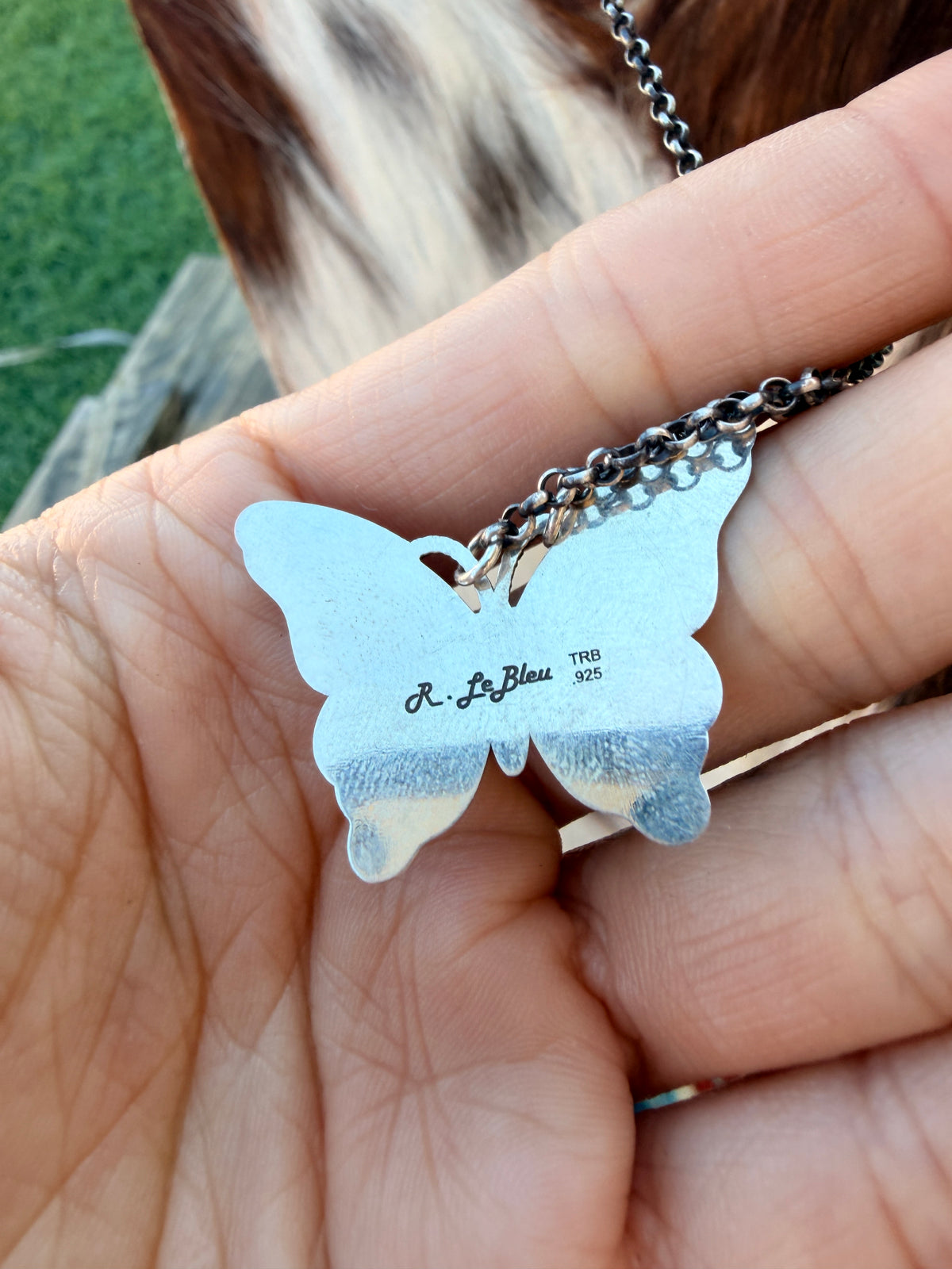 Handmade Sterling Silver & Turquoise Butterfly Necklace