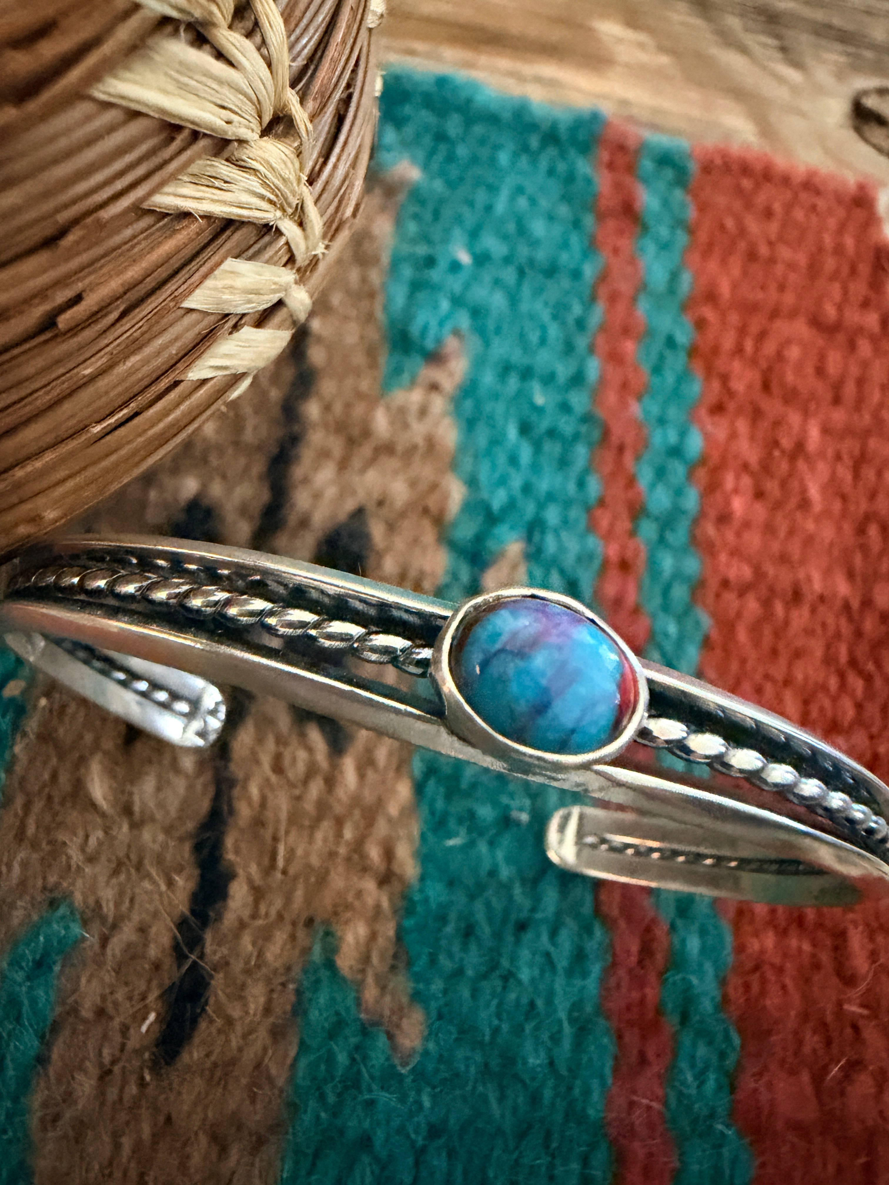 Handcrafted Pink Dream Mojave & Sterling Silver Cuff Bracelet