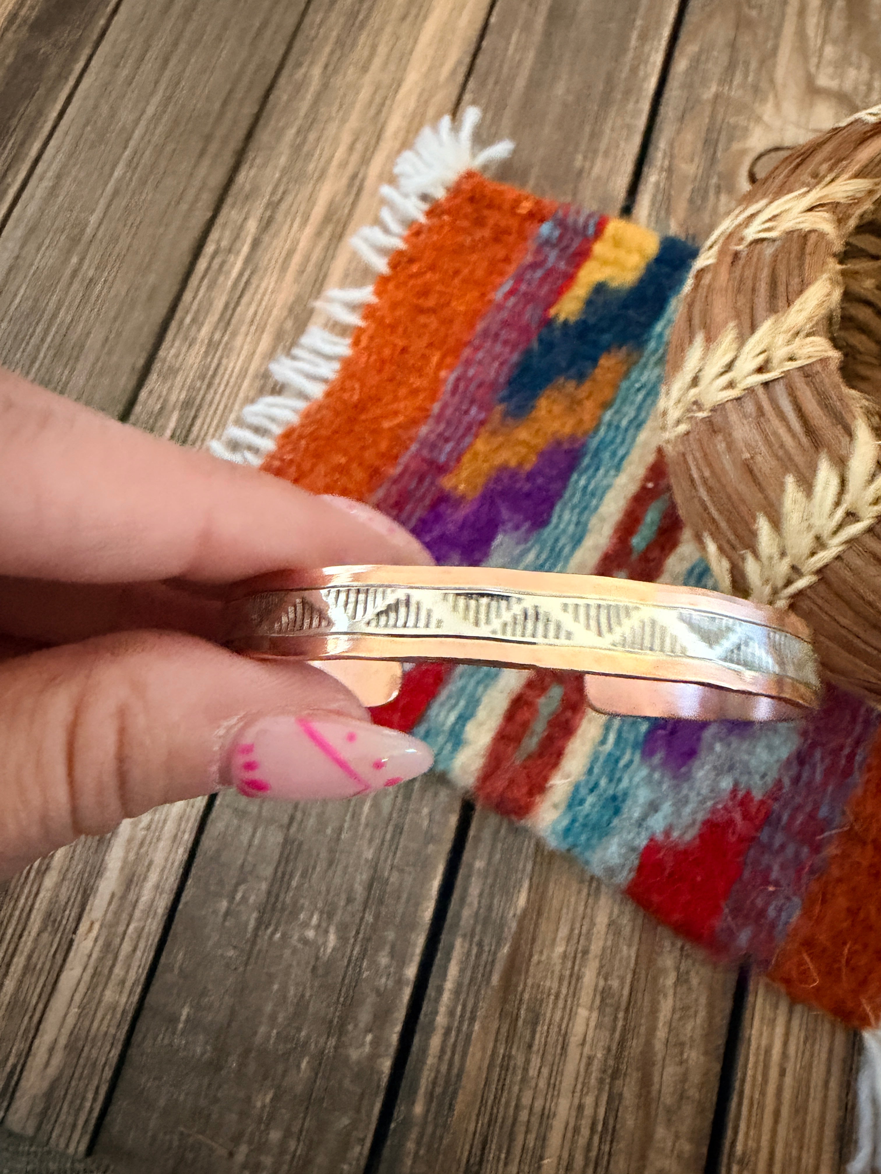 Handcrafted Copper & Sterling Silver Cuff Bracelet