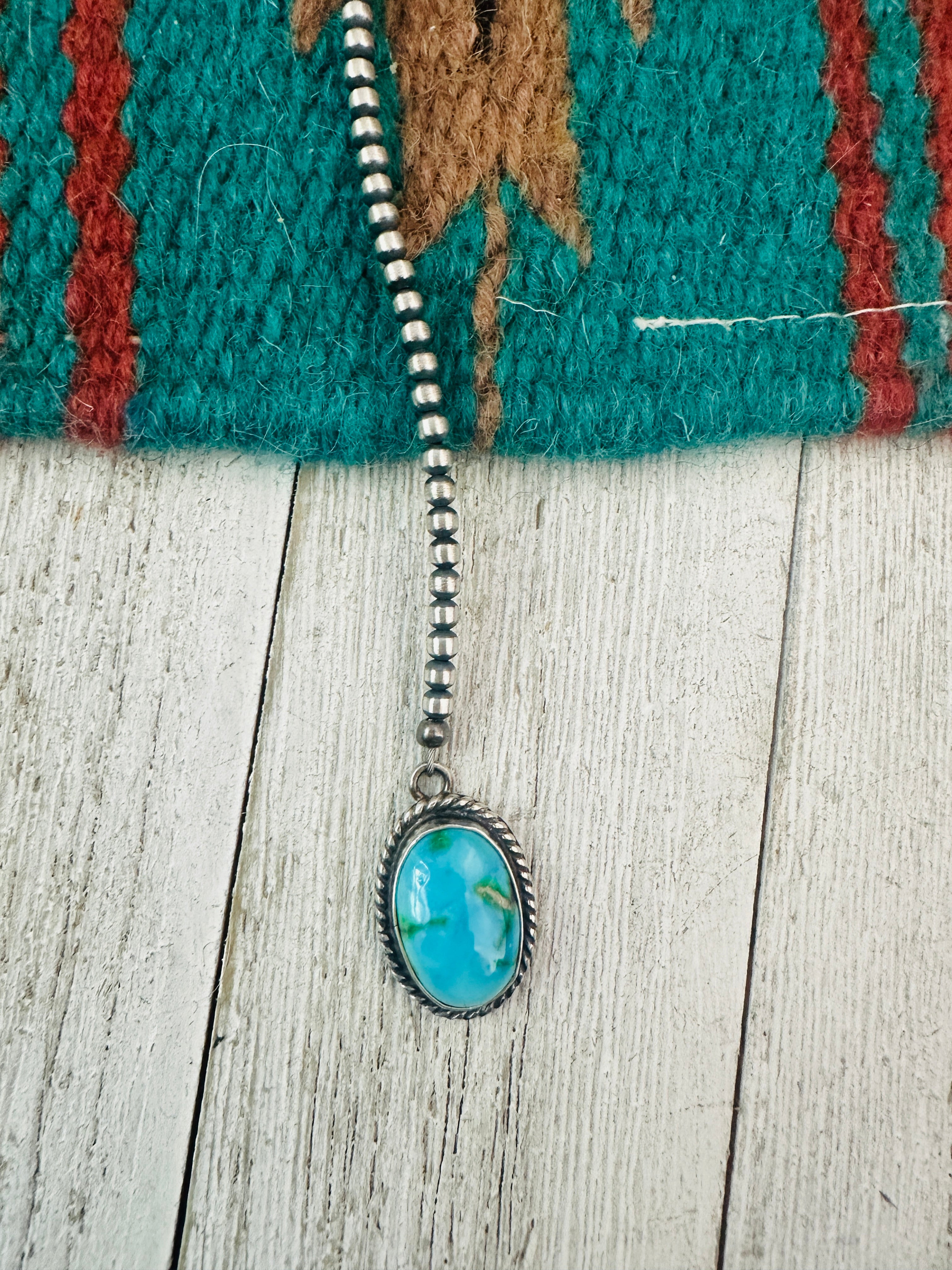 Handcrafted Sterling Silver & Sonoran Mountain Turquoise Beaded Necklace