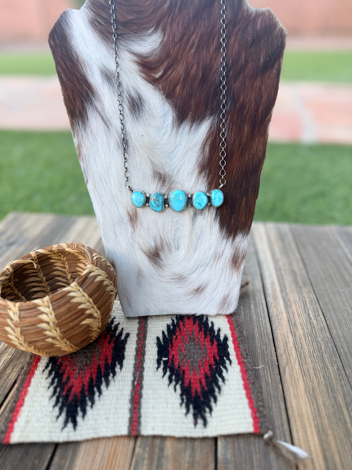 Handcrafted Kingman Turquoise & Sterling Silver Necklace