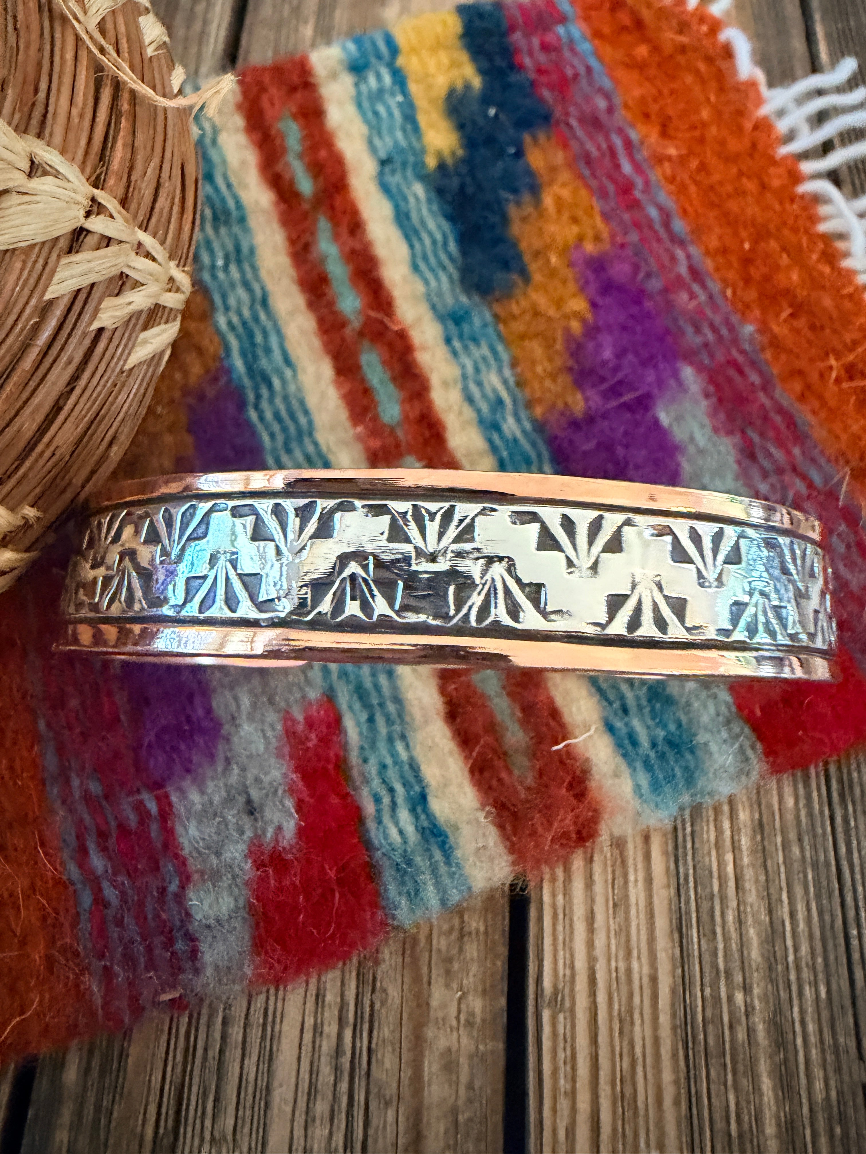 Handcrafted Copper & Sterling Silver Cuff Bracelet