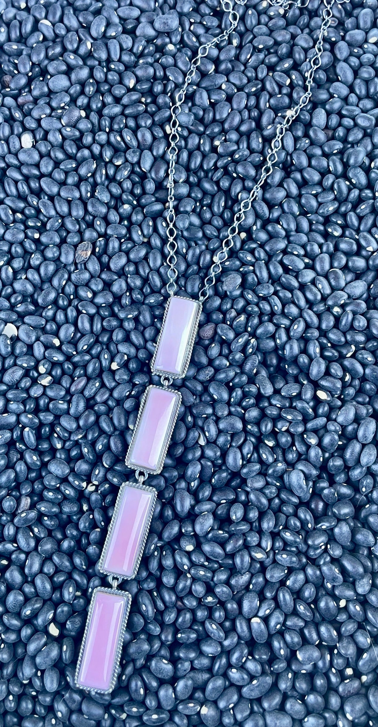 Handcrafted Queen Pink Conch Shell And Sterling Silver Drop Necklace Signed