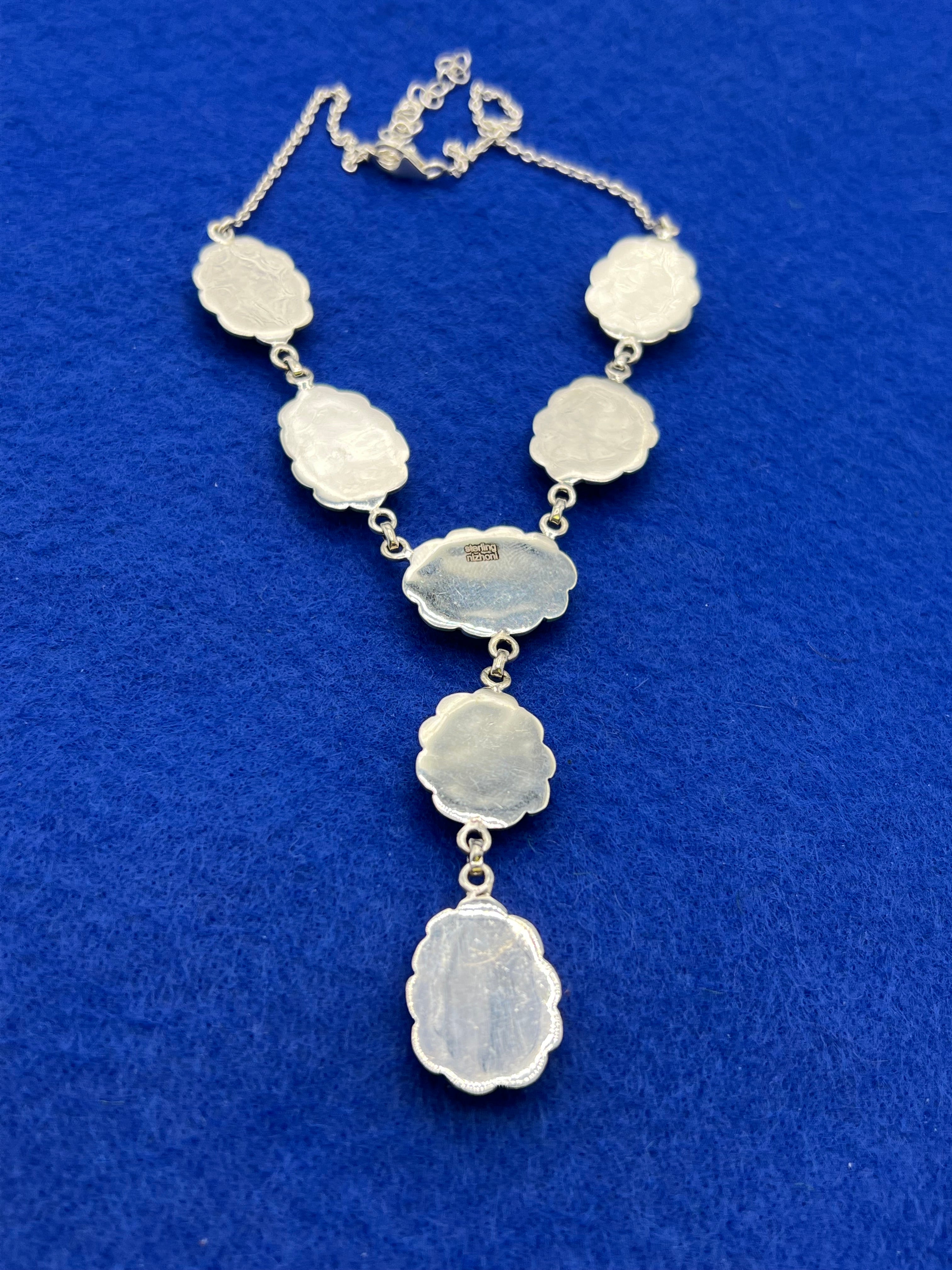 Handmade South Hill Sonoran Turquoise Sterling Silver Necklace