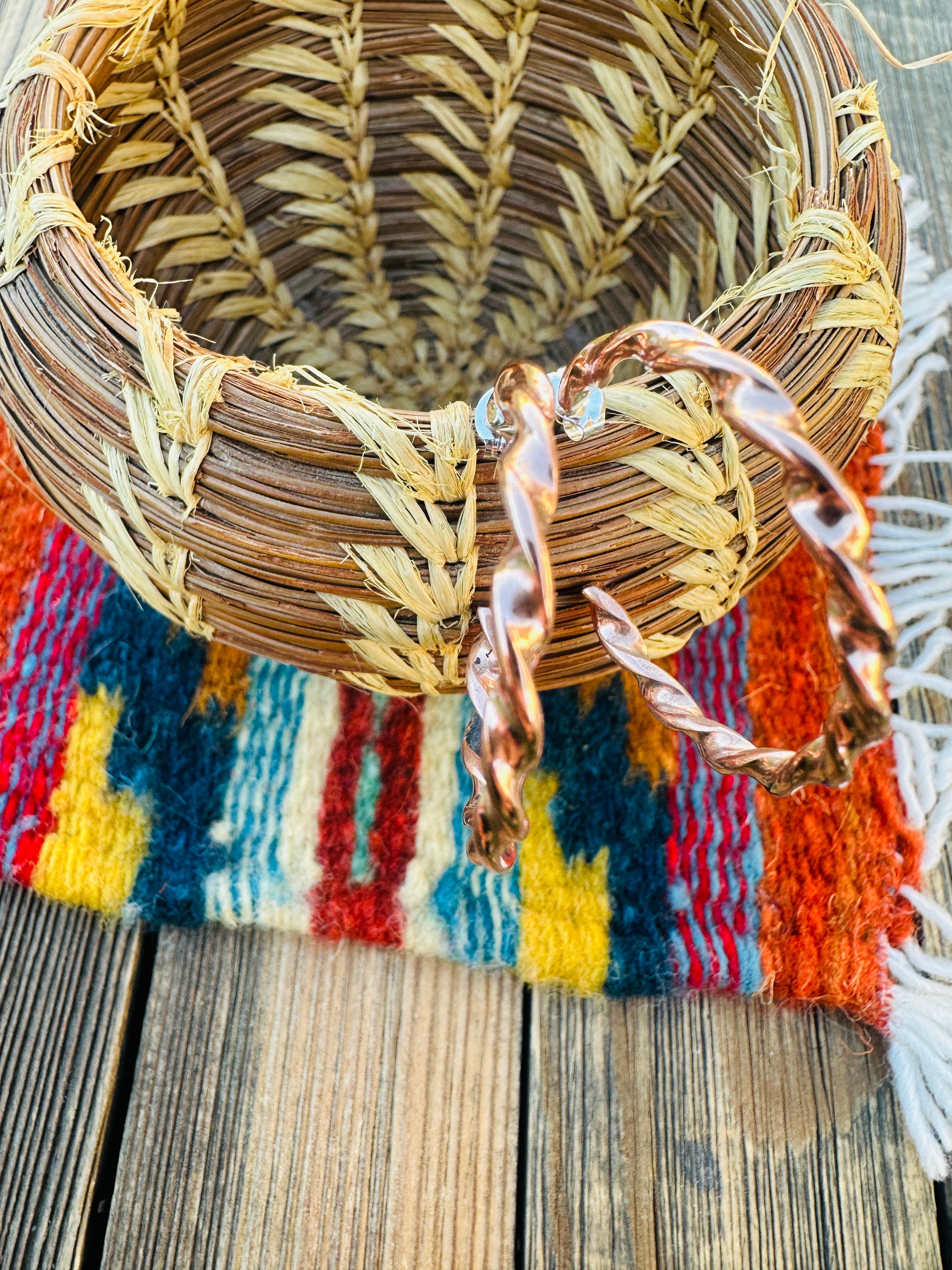 Handcrafted Copper Hoop Earrings