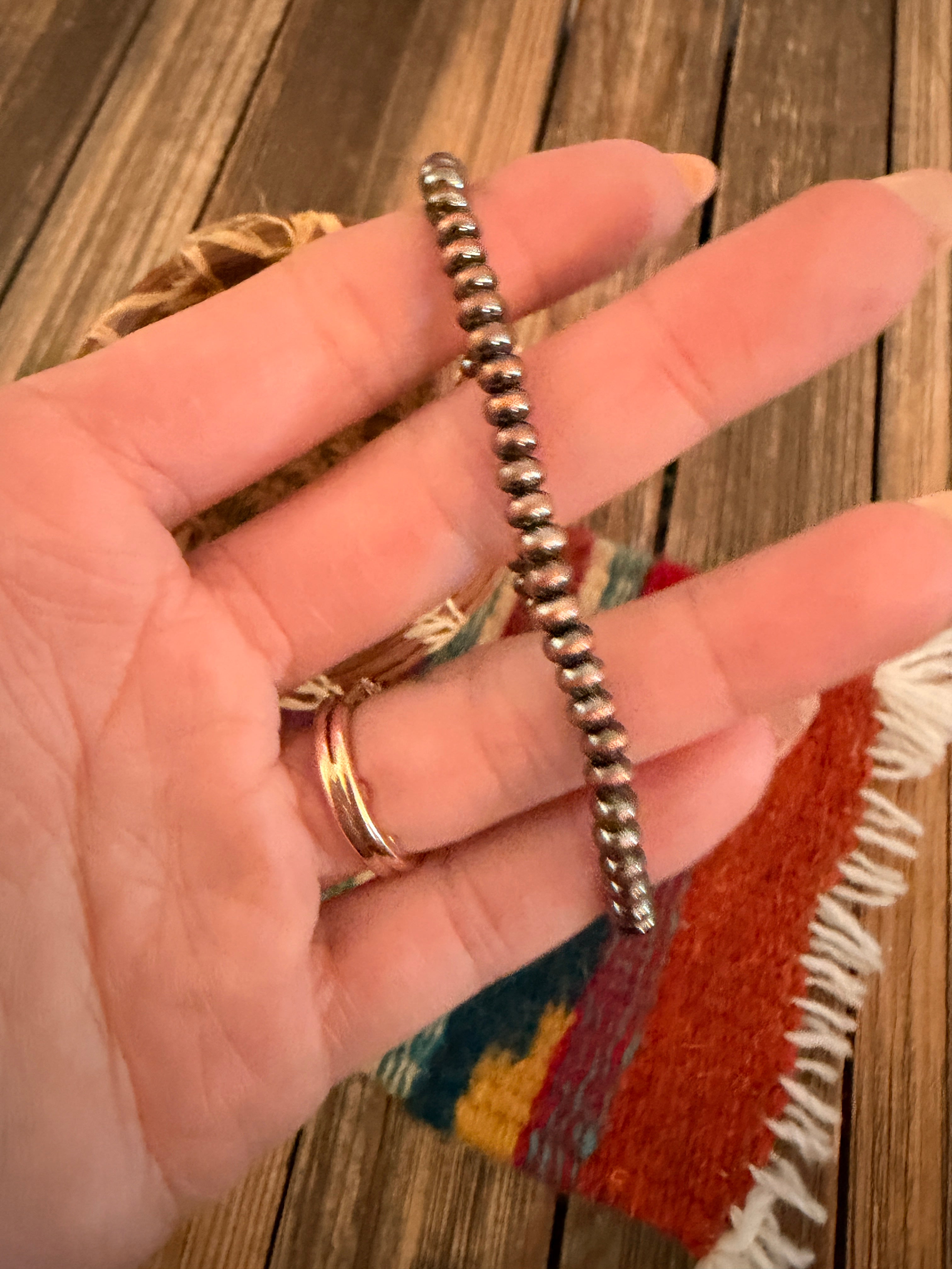 Handcrafted Copper Beaded Stretch Bracelet
