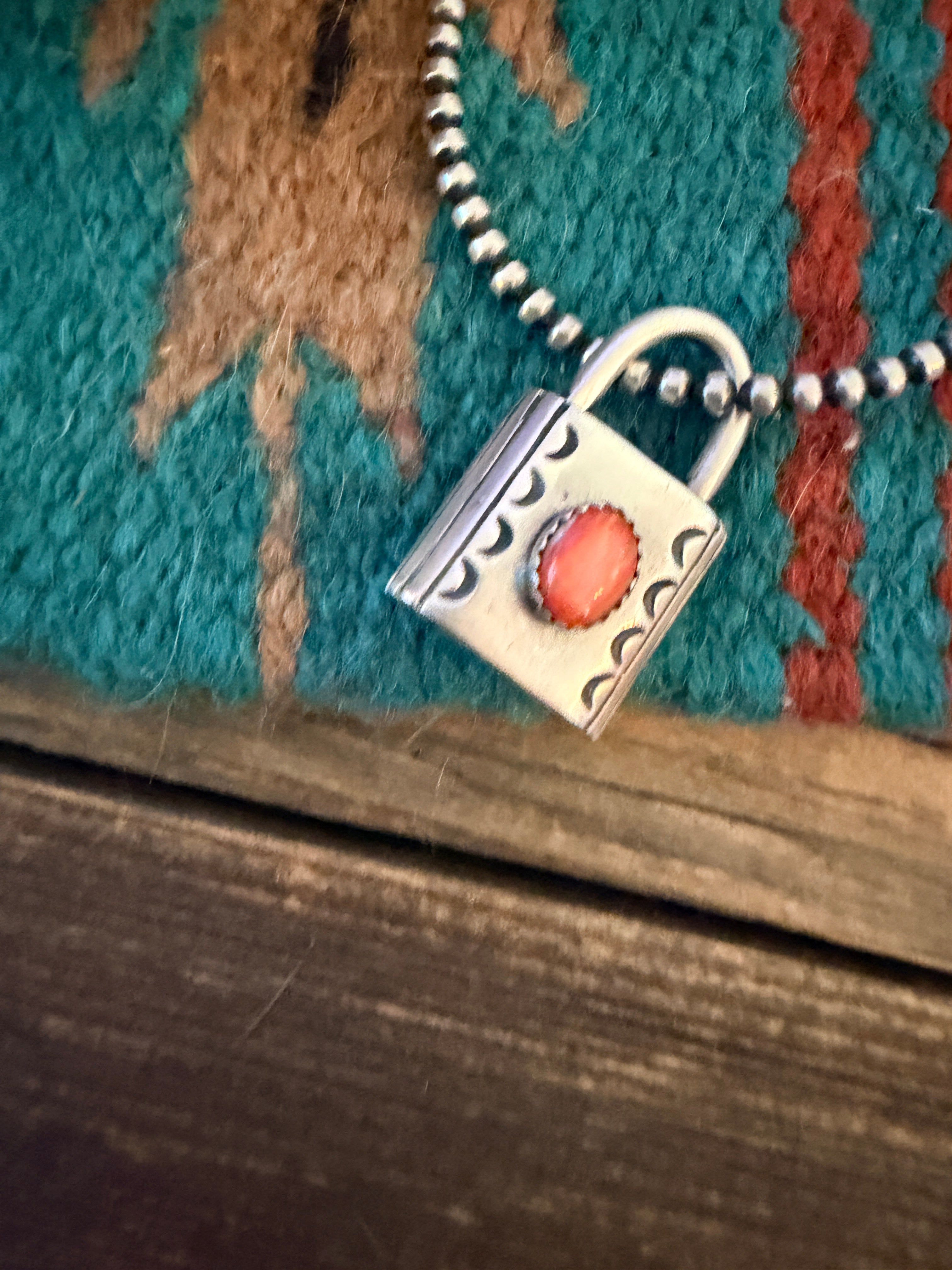 Handcrafted Sterling Silver & Spiny Oyster Locket Pendant