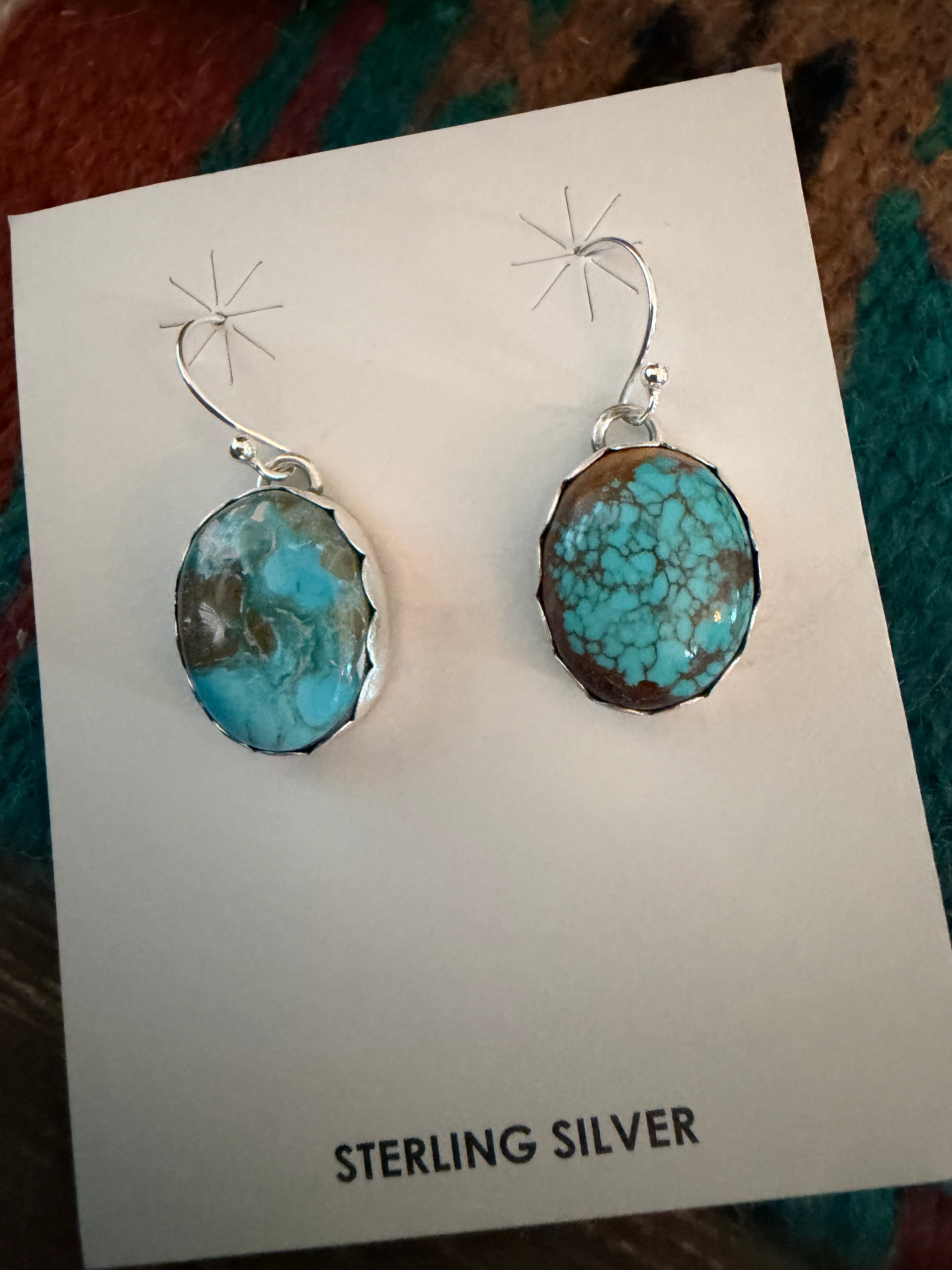 Handcrafted Turquoise & Sterling Silver Dangle Earrings