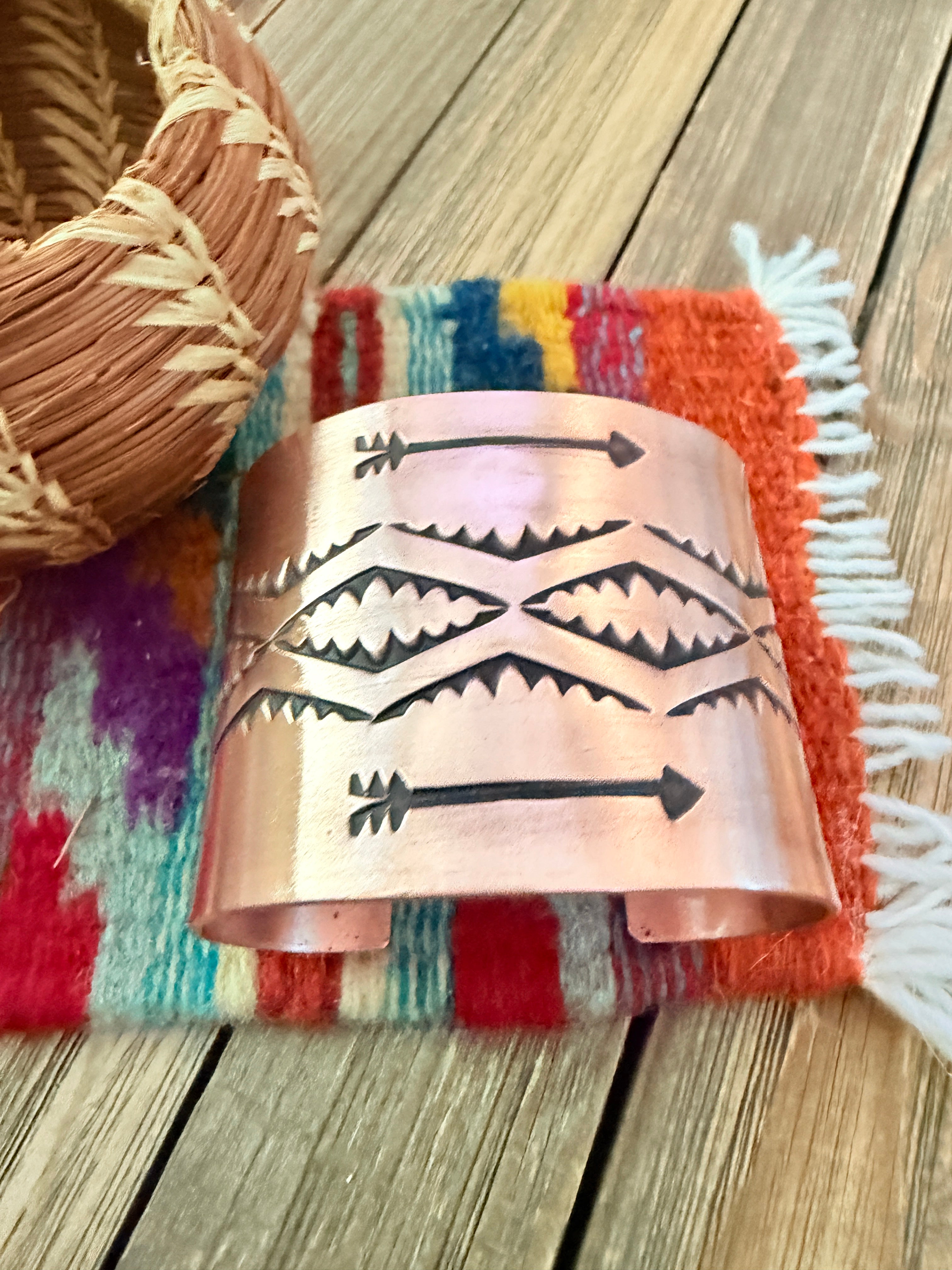 Handcrafted Copper Cuff Bracelet by Elvira Bill