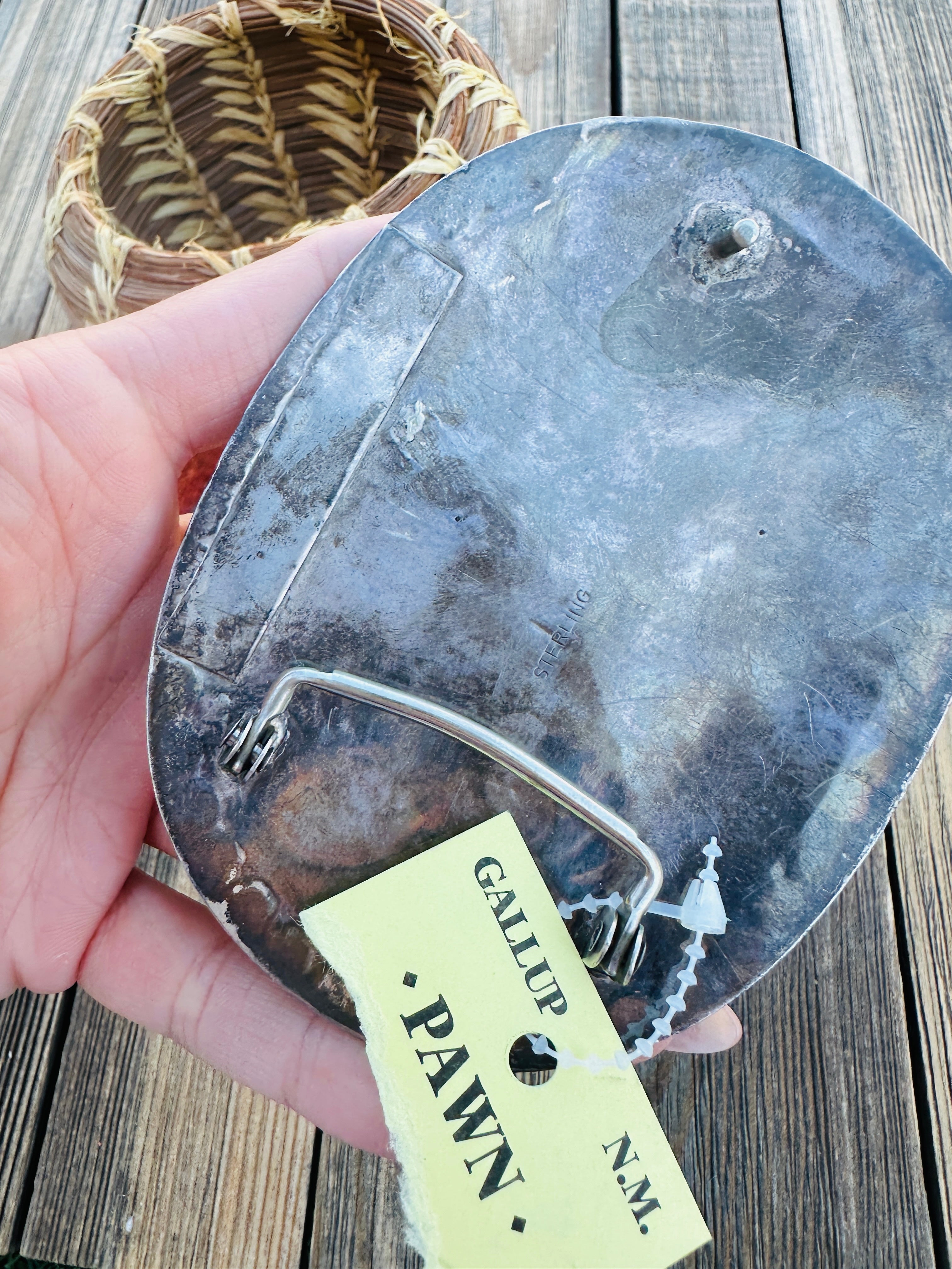 Handcrafted Vintage Old Pawn Sterling Silver Belt Buckle