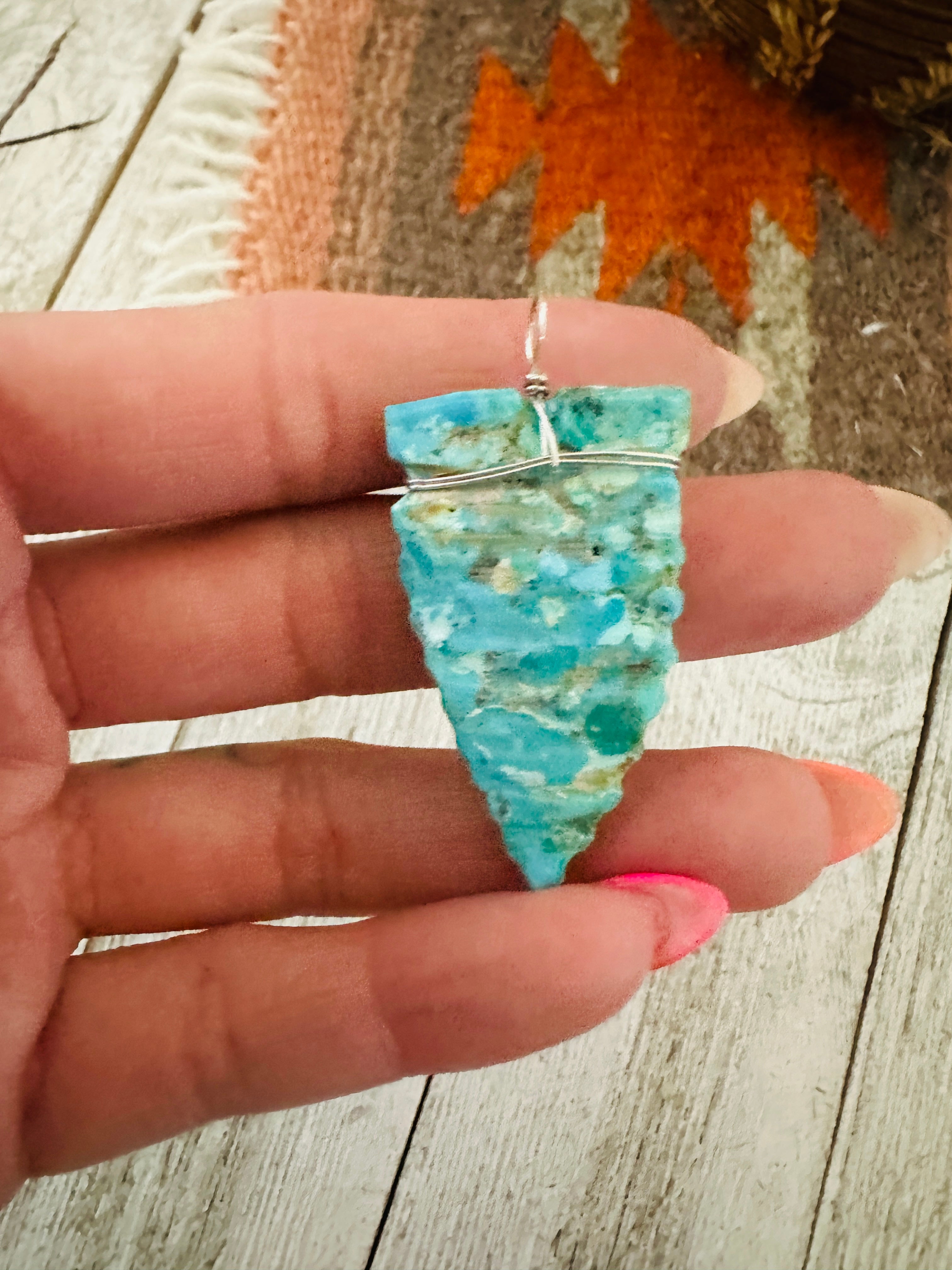 Handcrafted Turquoise Arrowhead Pendant