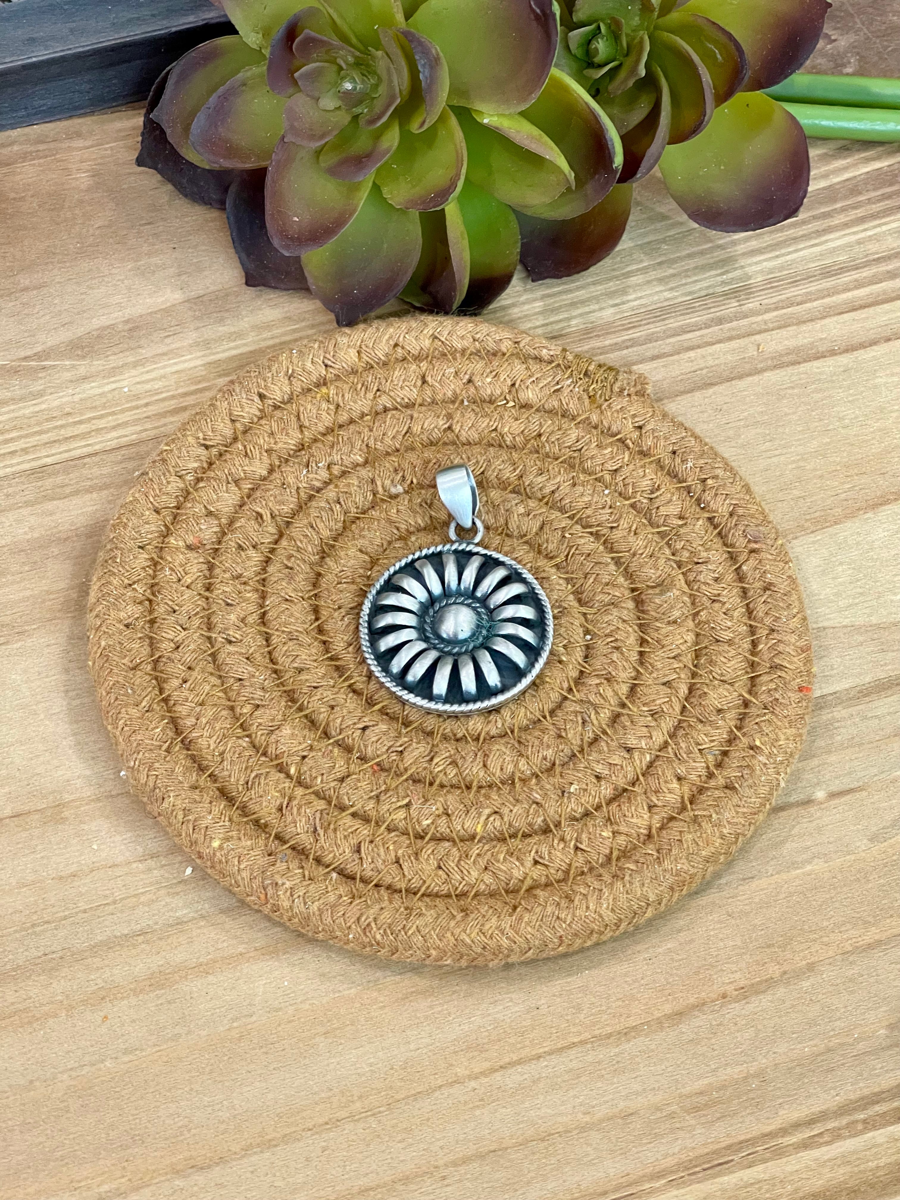 Handmade Sterling Silver Pendant with Signed Nizhoni