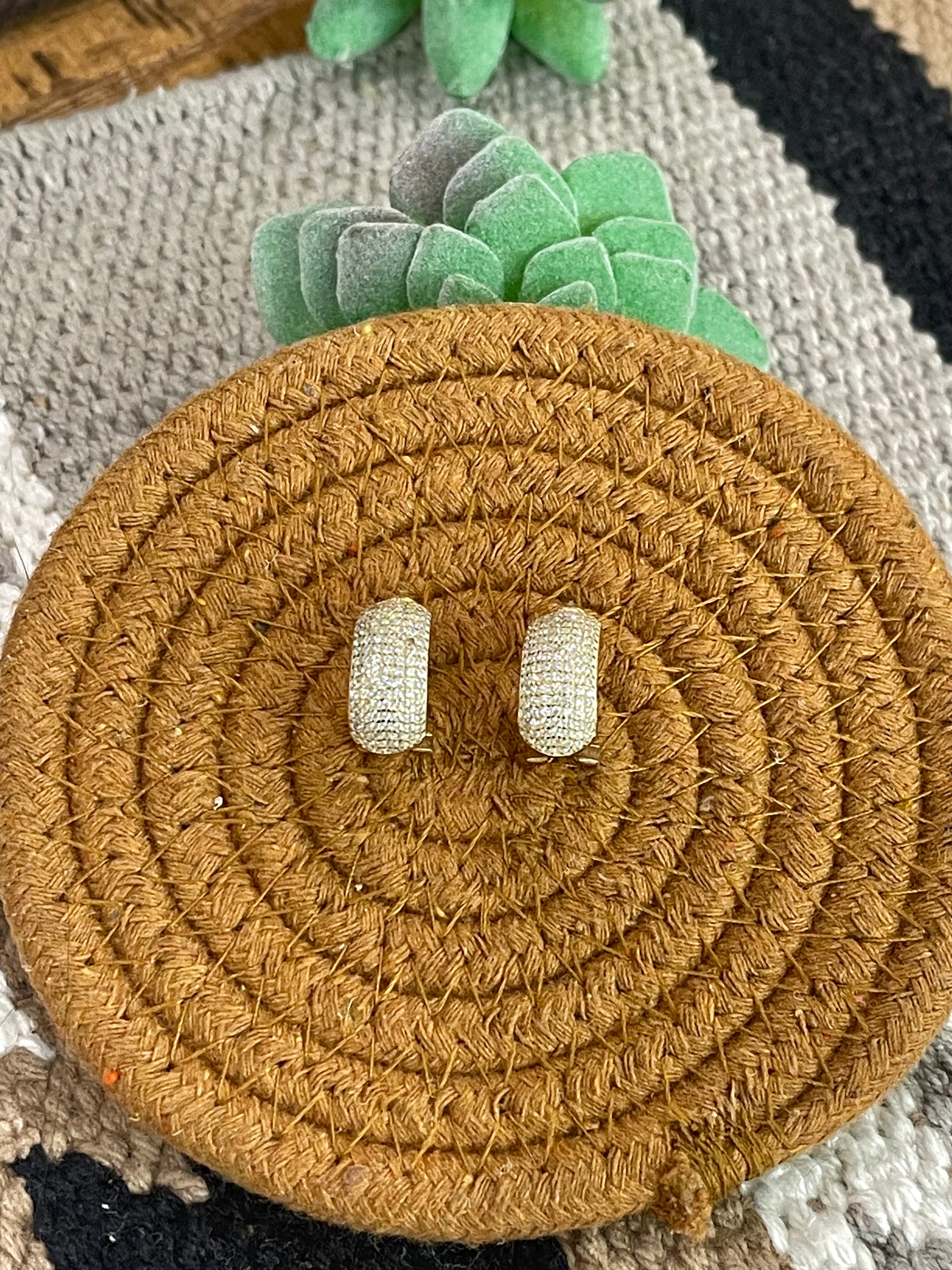 Vintage Gold Plated Half Crescent Earrings