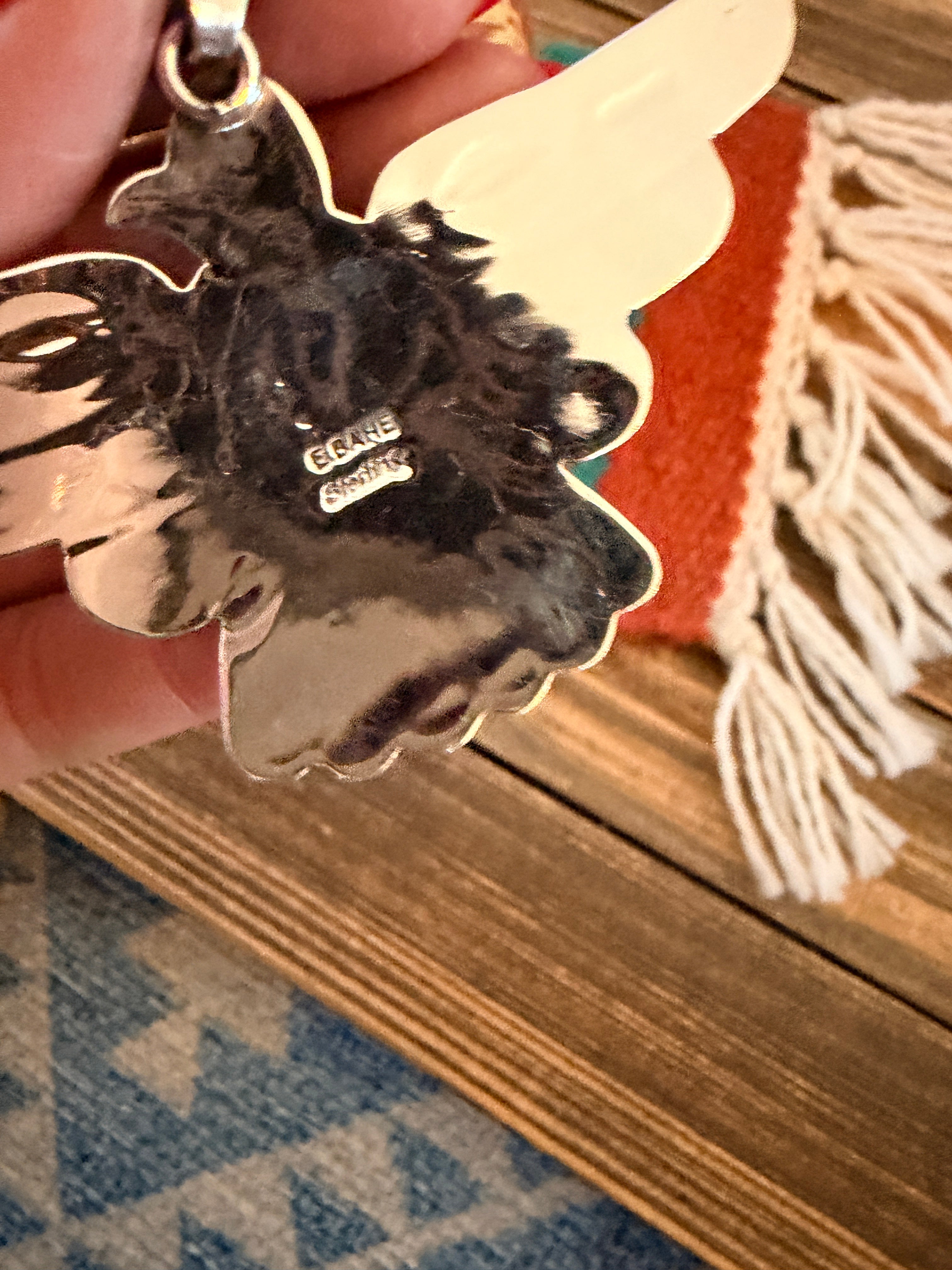 Handcrafted Sterling Silver & Turquoise Thunderbird Pendant
