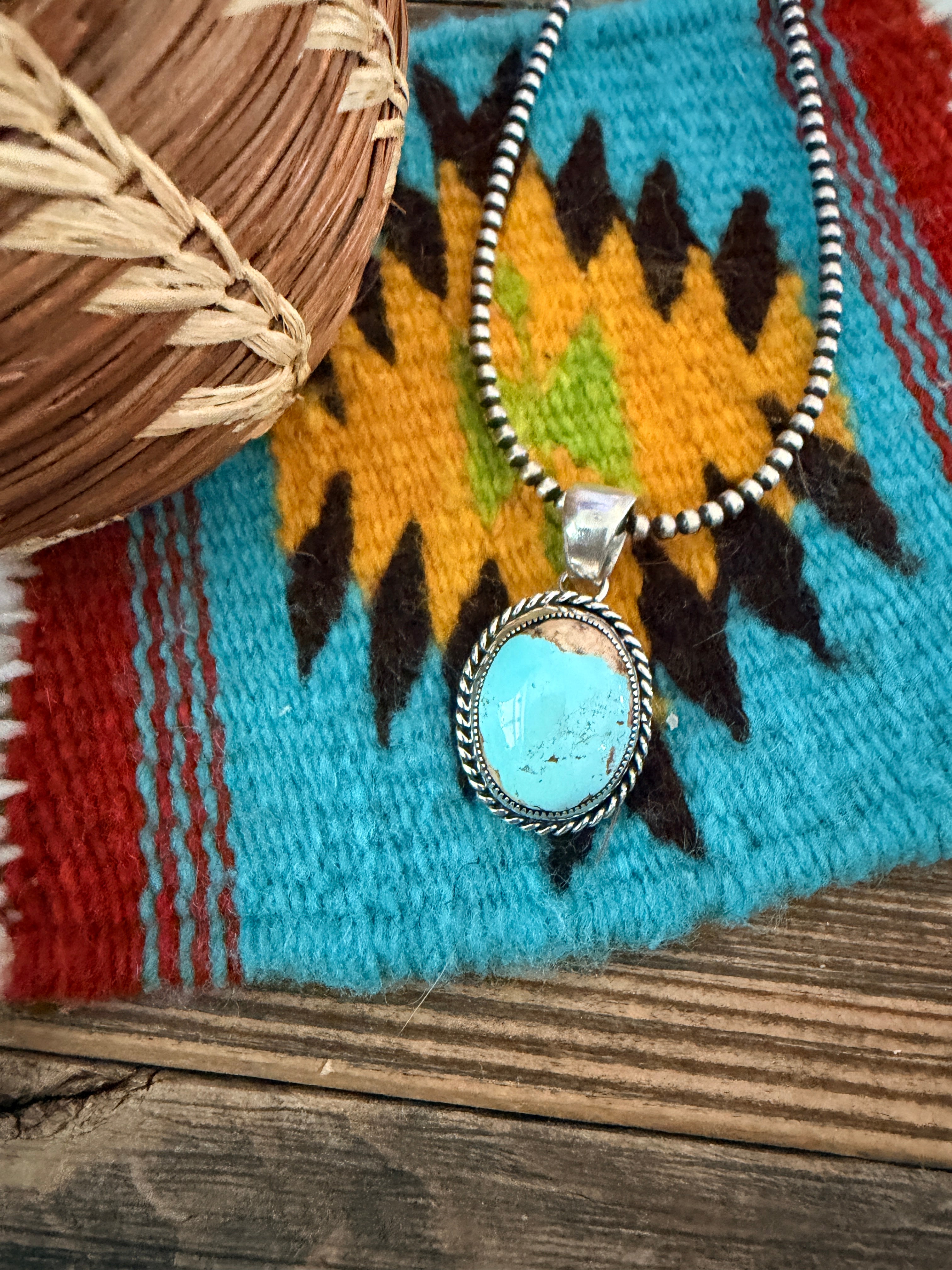 Handcrafted Sterling Silver and Turquoise Pendant