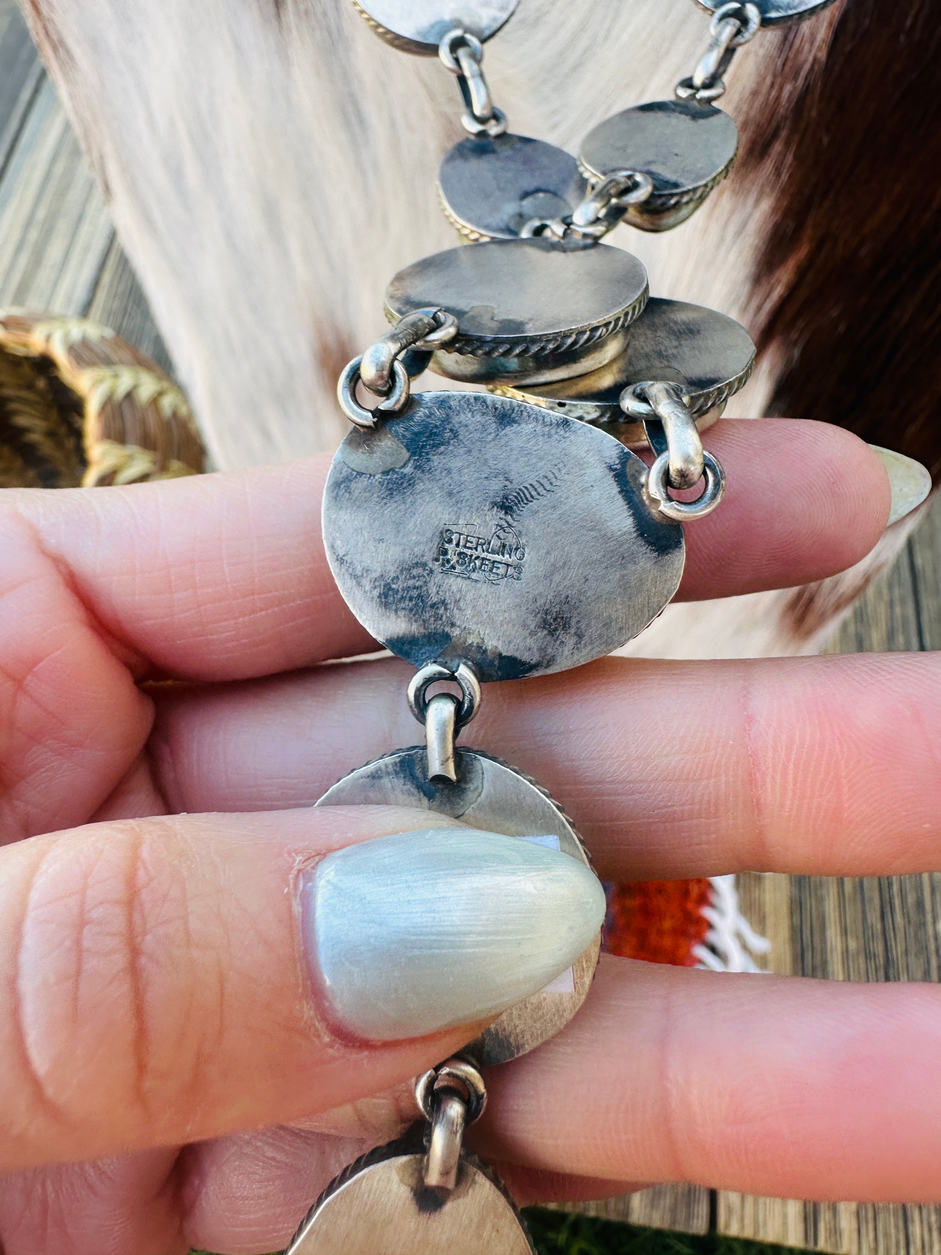 Handcrafted Turquoise & Sterling Silver Liberty Dime Necklace and Earrings Set