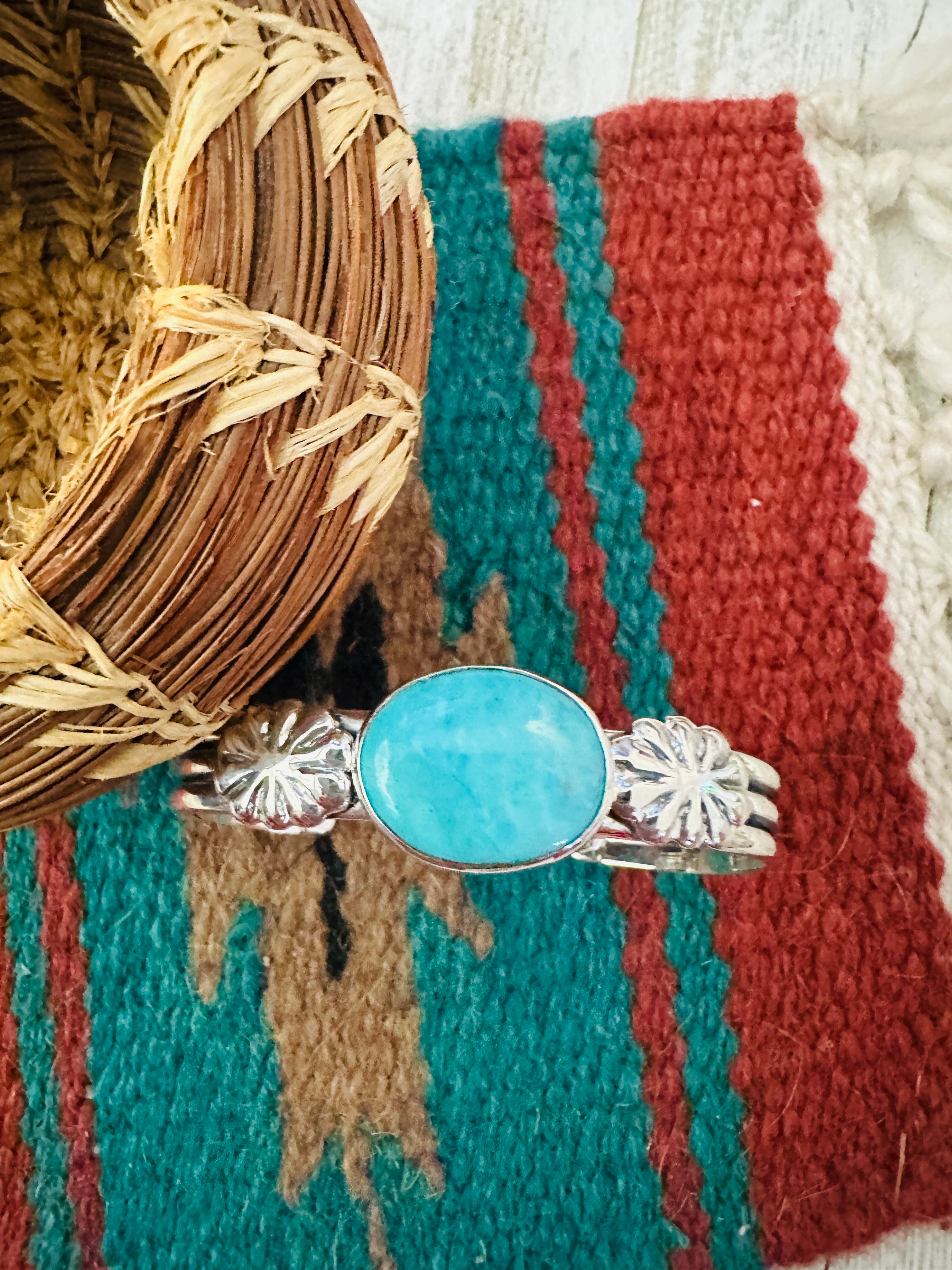Handcrafted Turquoise & Sterling Silver Cuff Bracelet